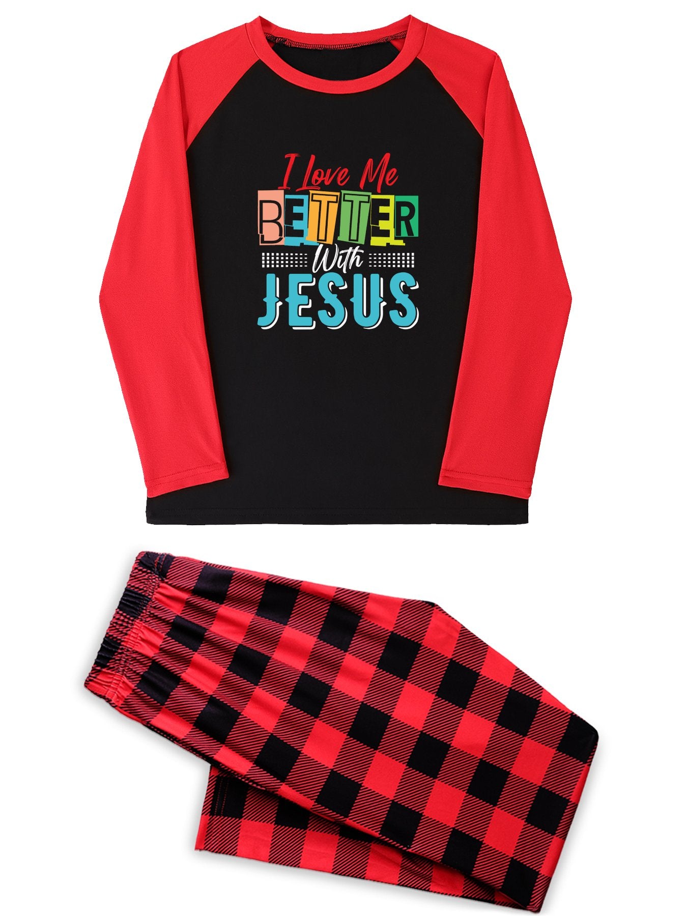 I Love Me Better Unisex Adult Christian Plaid Pajamas