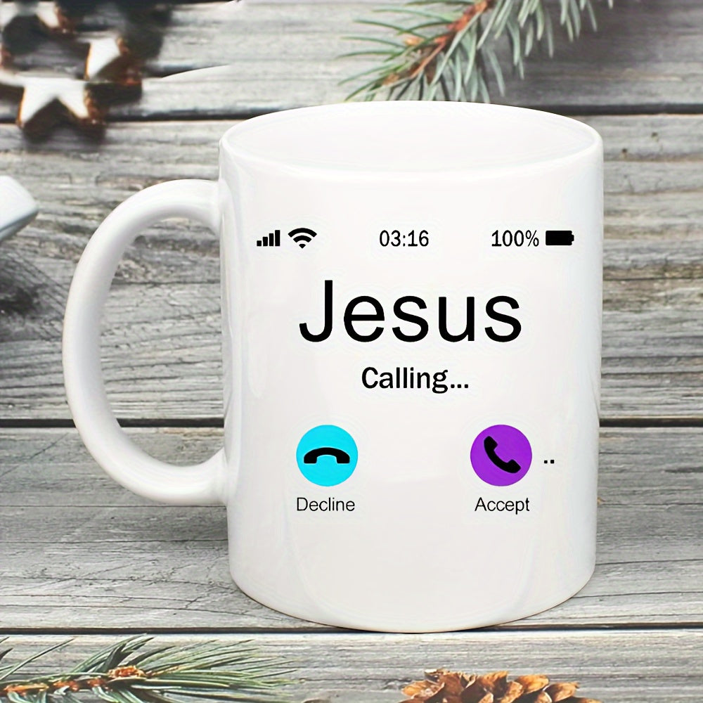 JESUS CALLING Christian White Ceramic Mug 11oz claimedbygoddesigns