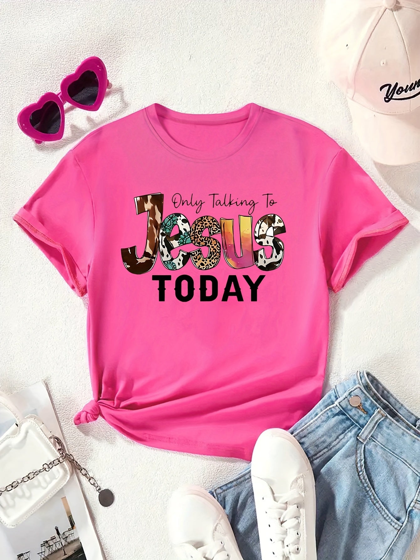 Only Talking To Jesus Today Youth Christian T-shirt claimedbygoddesigns