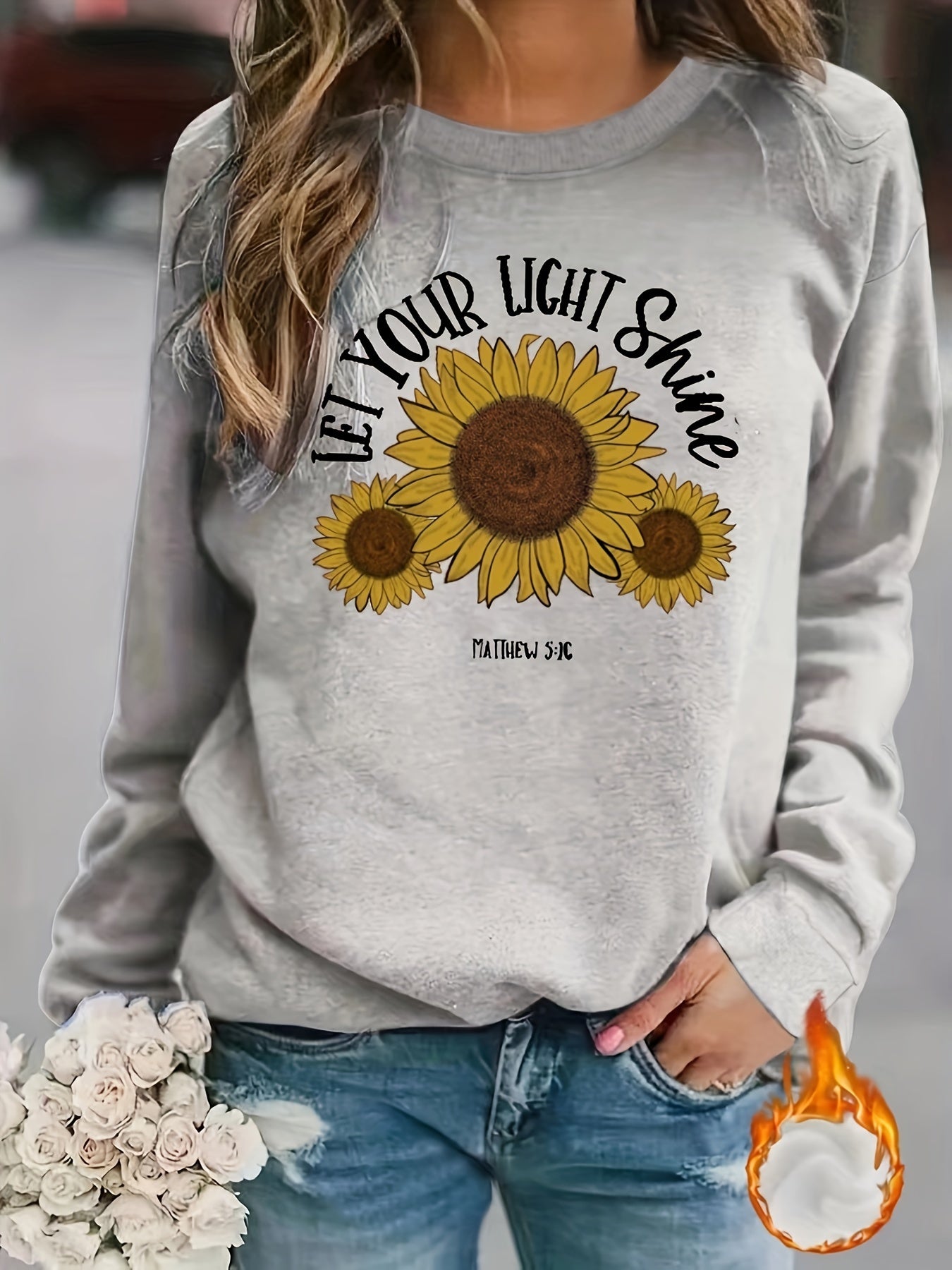 Matthew 5:16 Let Your Light Shine Women's Christian Pullover Sweatshirt claimedbygoddesigns