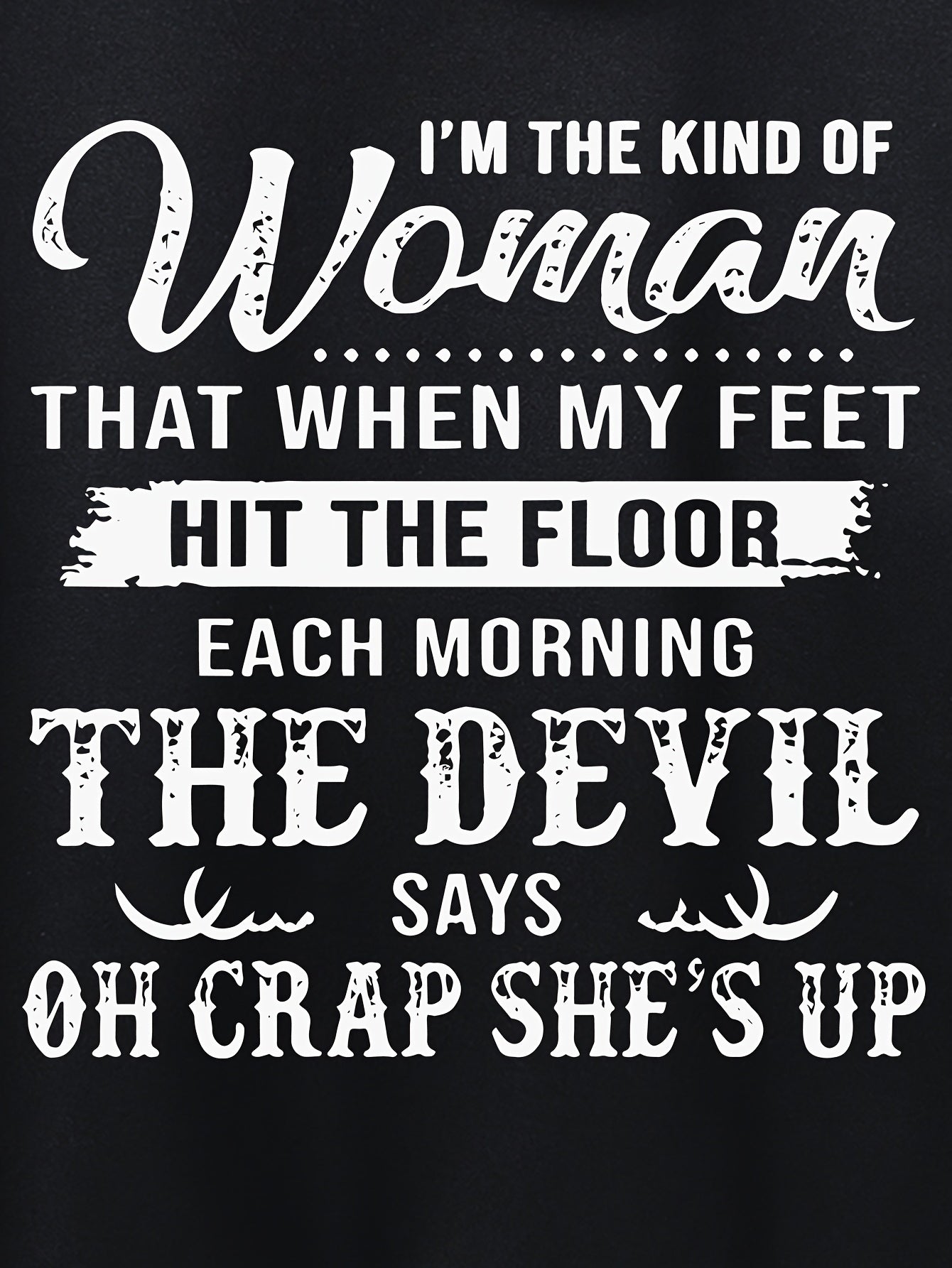 When My Feet Hit The Floor The Devil Says OH Crap Plus Size Women's Christian Pullover Hooded Sweatshirt claimedbygoddesigns