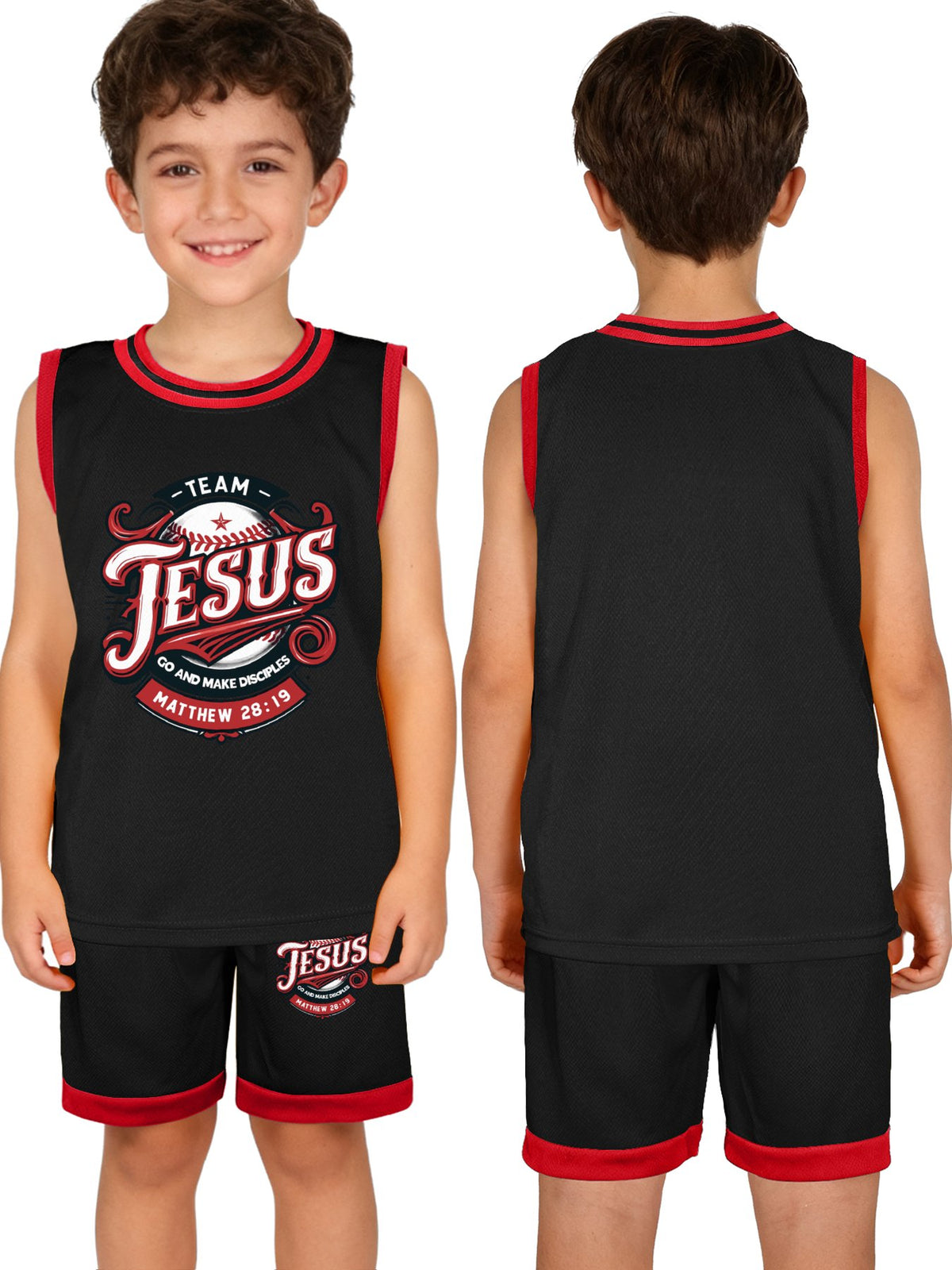 Team Jesus Children's Christian Basketball Jersey Set