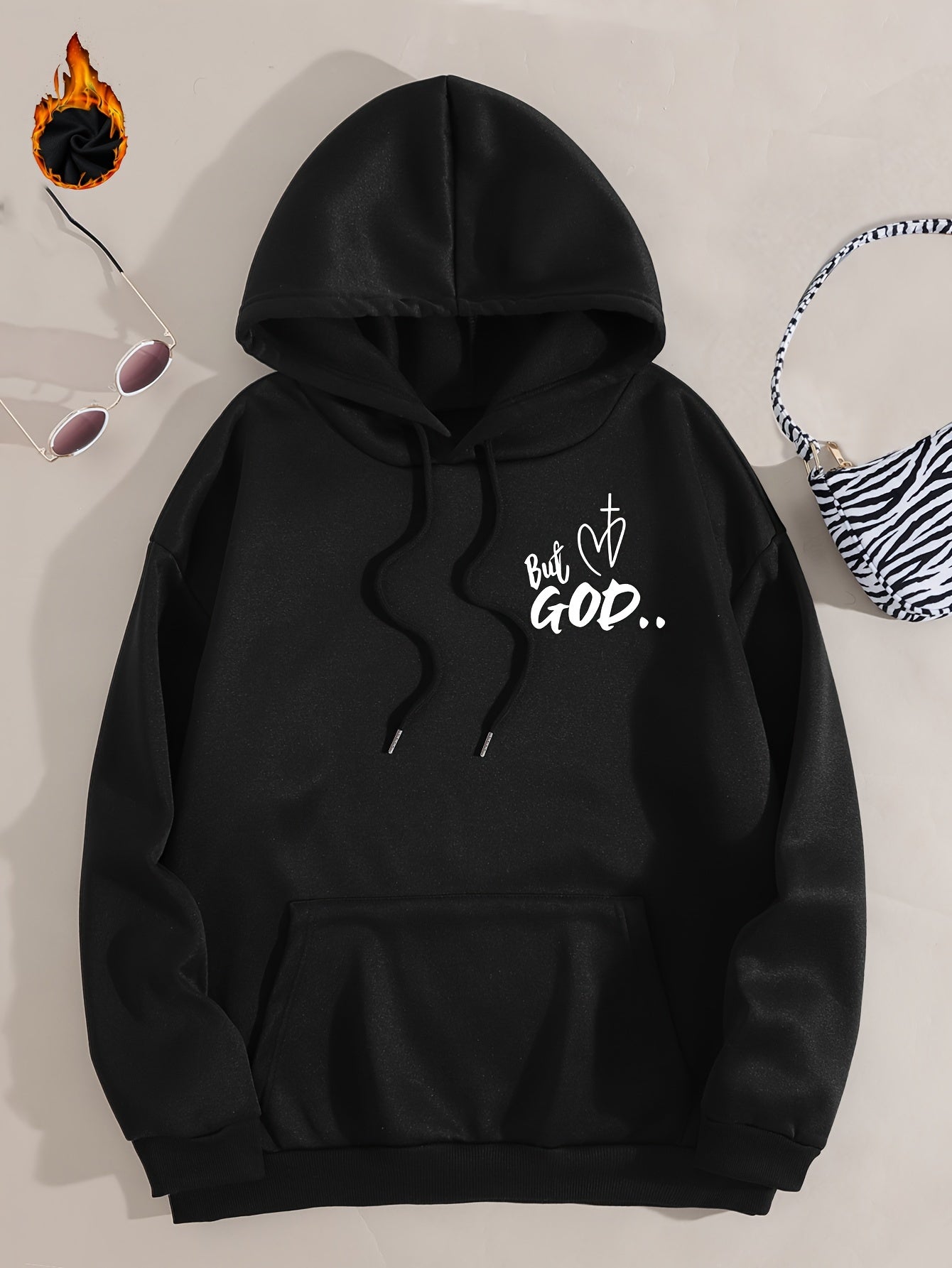 Life Is Hard But God Is Good Women's Christian Pullover Hooded Sweatshirt claimedbygoddesigns