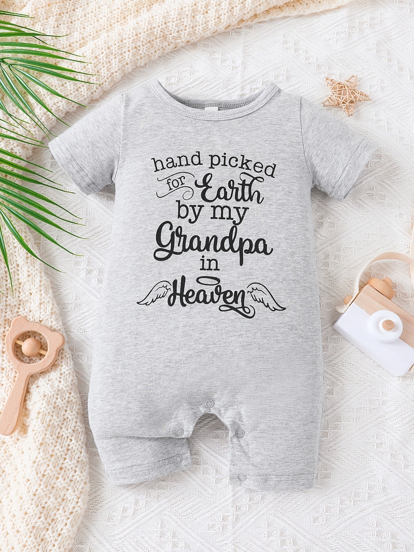 Hand Picked For Earth By My Grandpa In Heaven Christian Baby Onesie claimedbygoddesigns