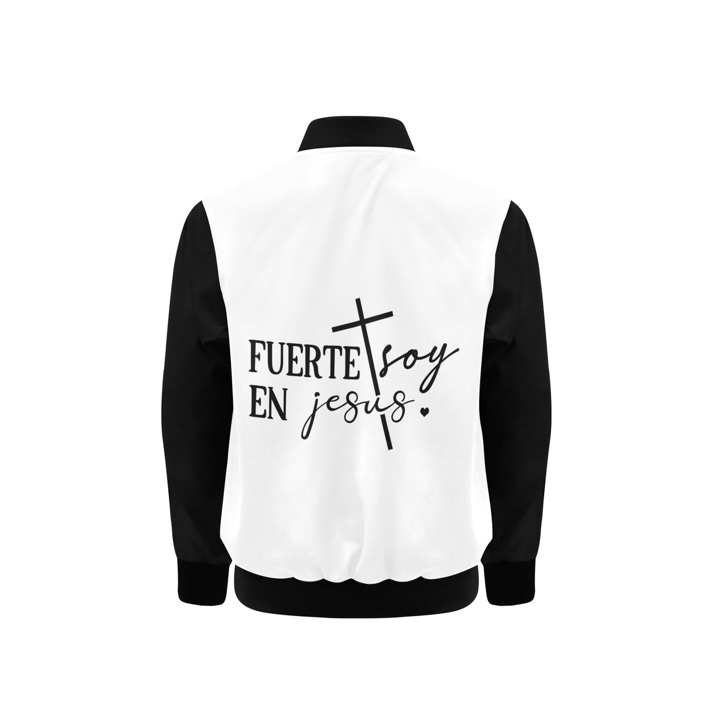 Fuerte Soy en Jesús – Chaqueta Bomber Cristiana Infantil con Bolsillos  Estilo y Fe para Niños