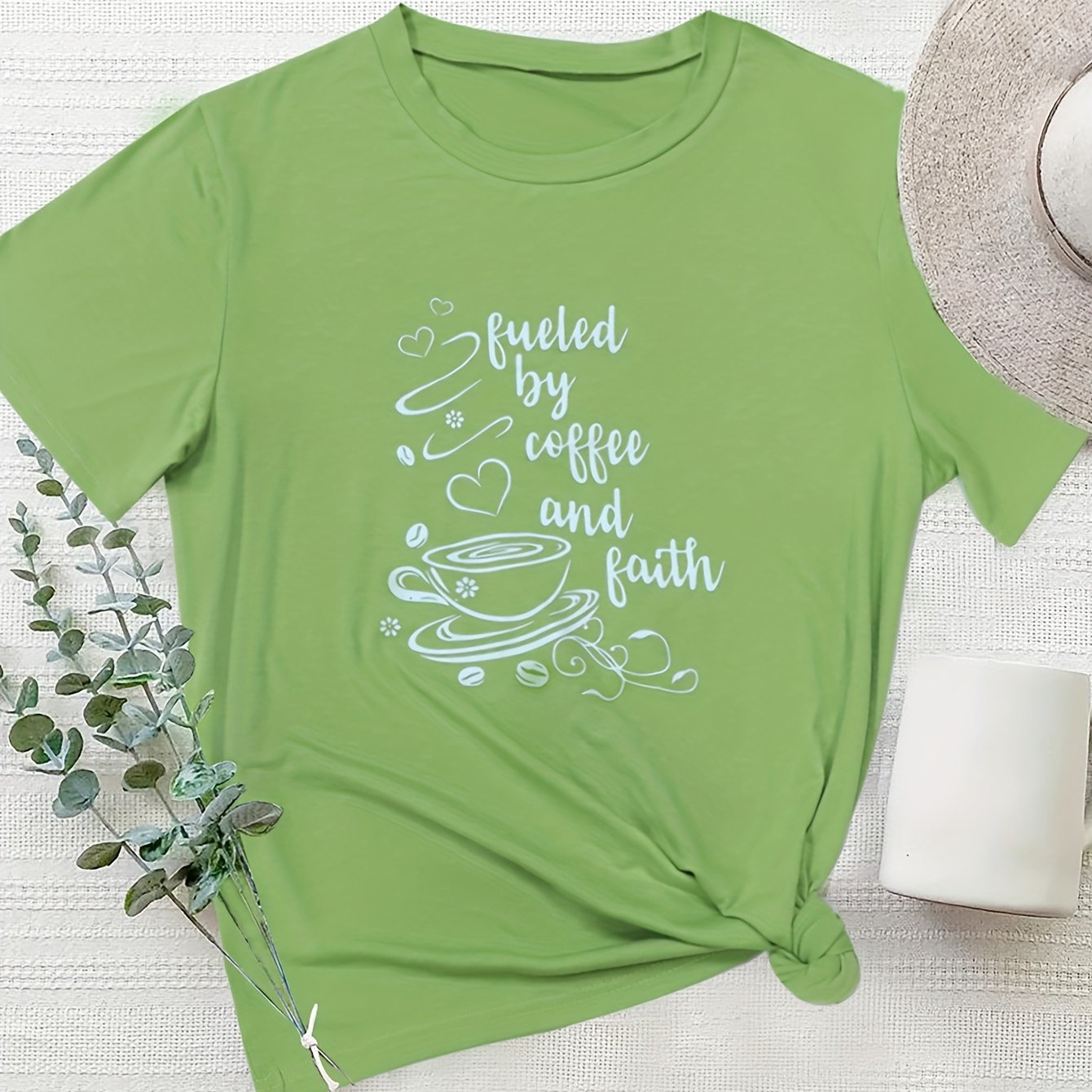 Fueled By Coffee And Faith Women's Christian T-shirt claimedbygoddesigns