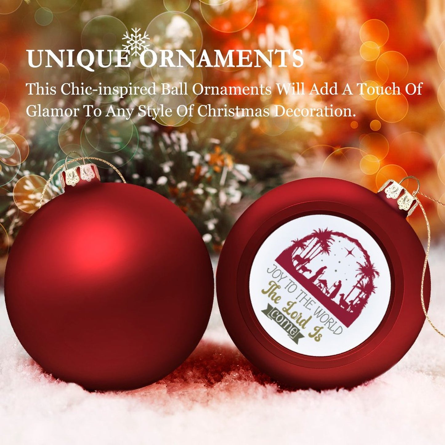 Joy To The World The Lord Is Come Christian Christmas Tree Hanging Ball