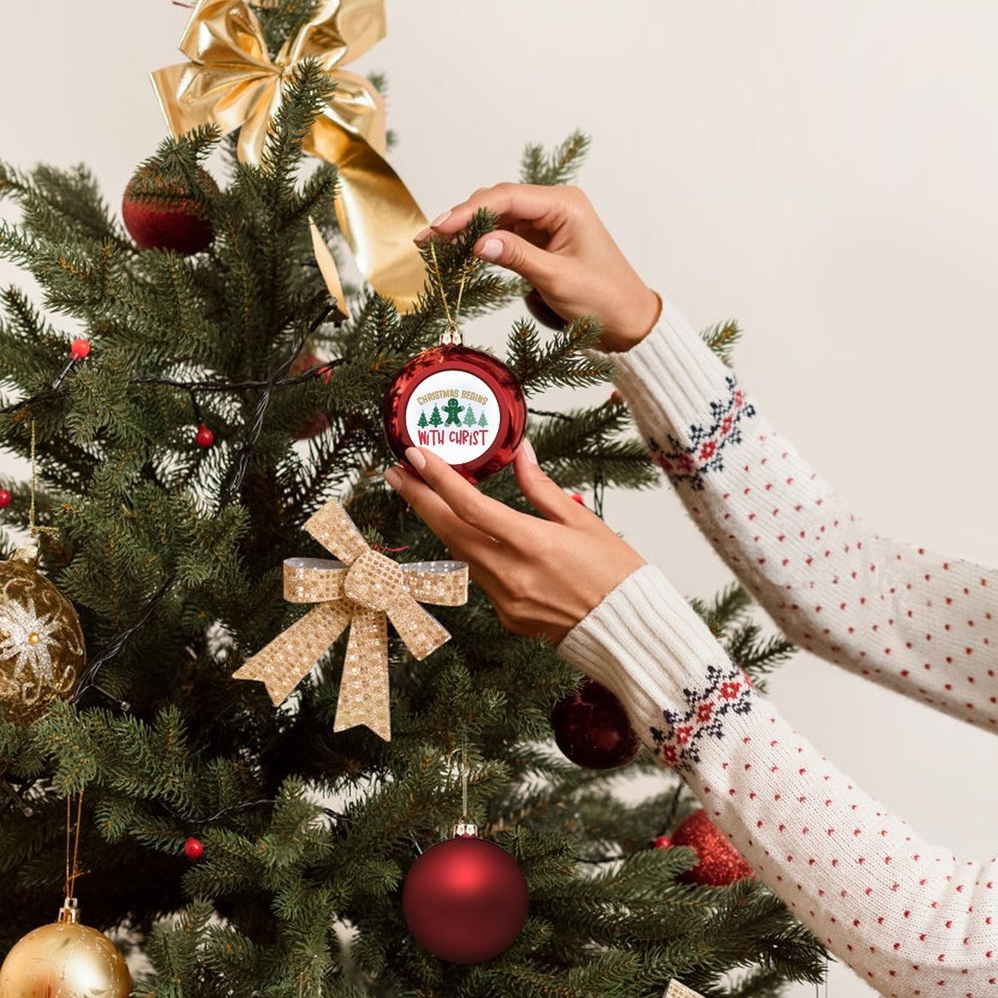 Christmas Begins With Christ Christian Christmas Tree Hanging Ball