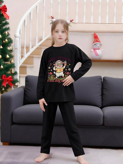 Sorry To The 99 I Was Dilly Dallying Youth Christian Christmas Plaid Pajamas