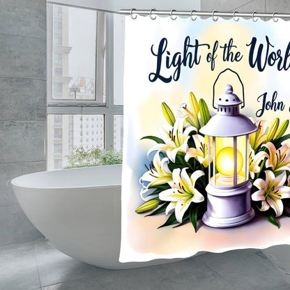 Light Of The World Christian Waterproof Shower Curtain