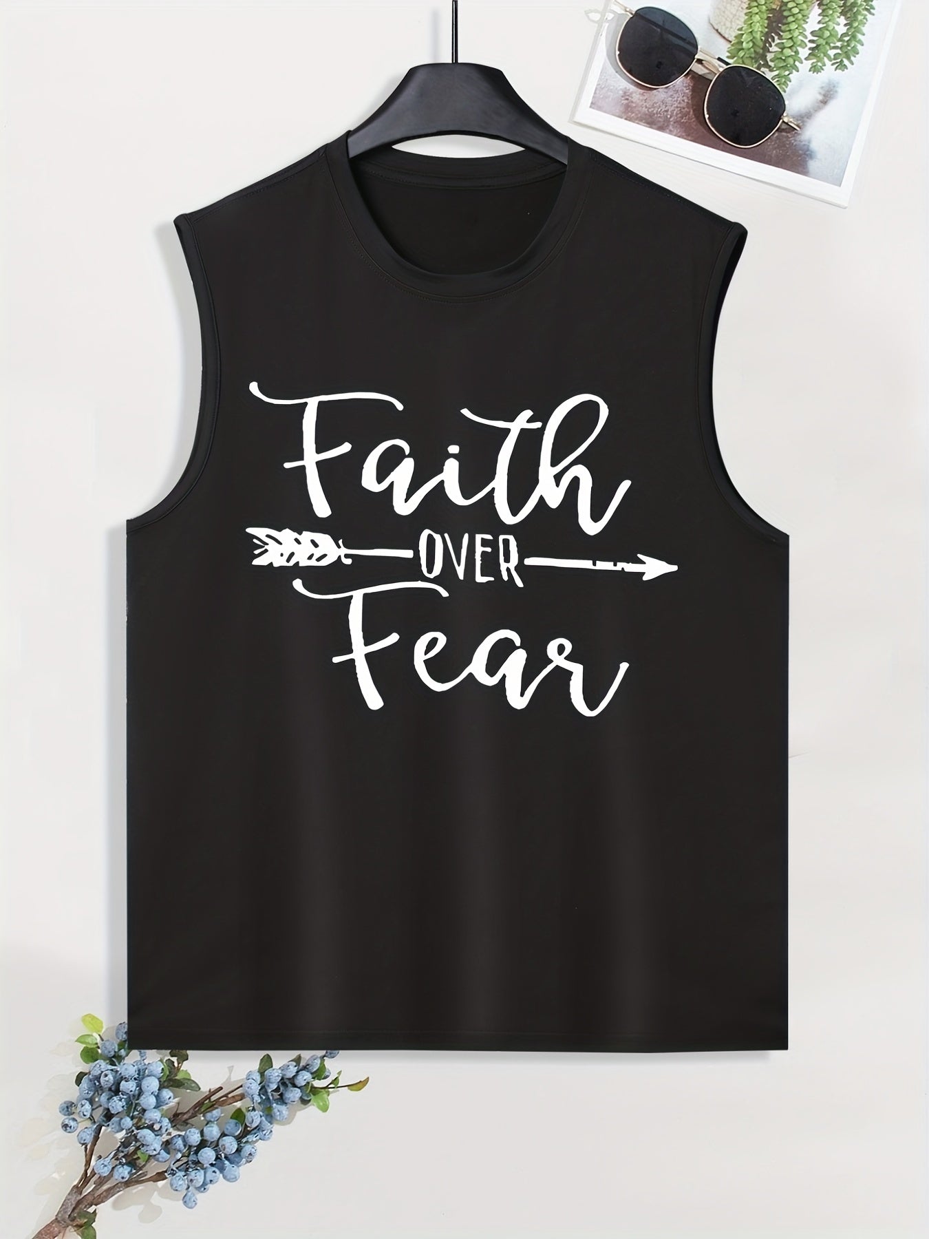 Faith Over Fear Men's Christian Tank Top claimedbygoddesigns