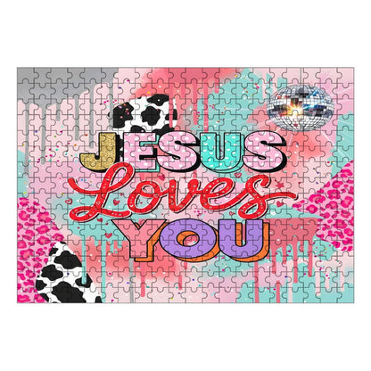 Jesus Loves You Christian Horizontal Wooden Puzzle