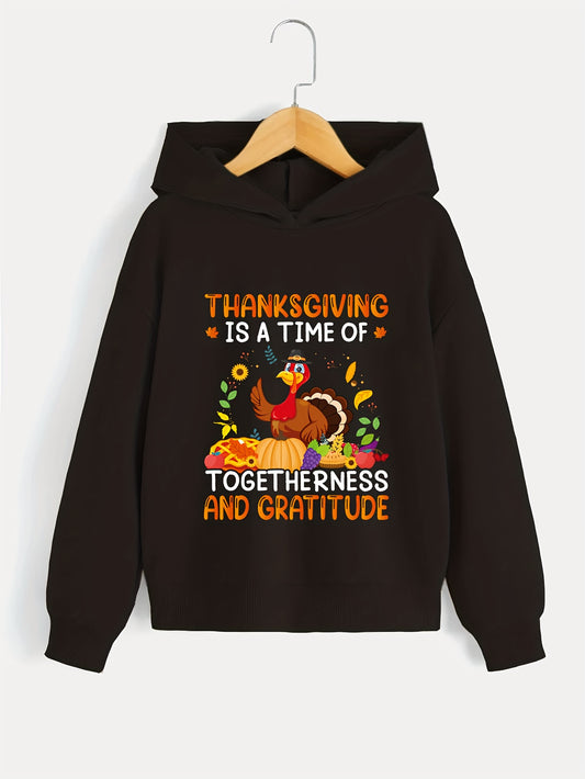 Thanksgiving Is A Time Of Togetherness & Gratitude Youth Christian Pullover Hooded Sweatshirt claimedbygoddesigns