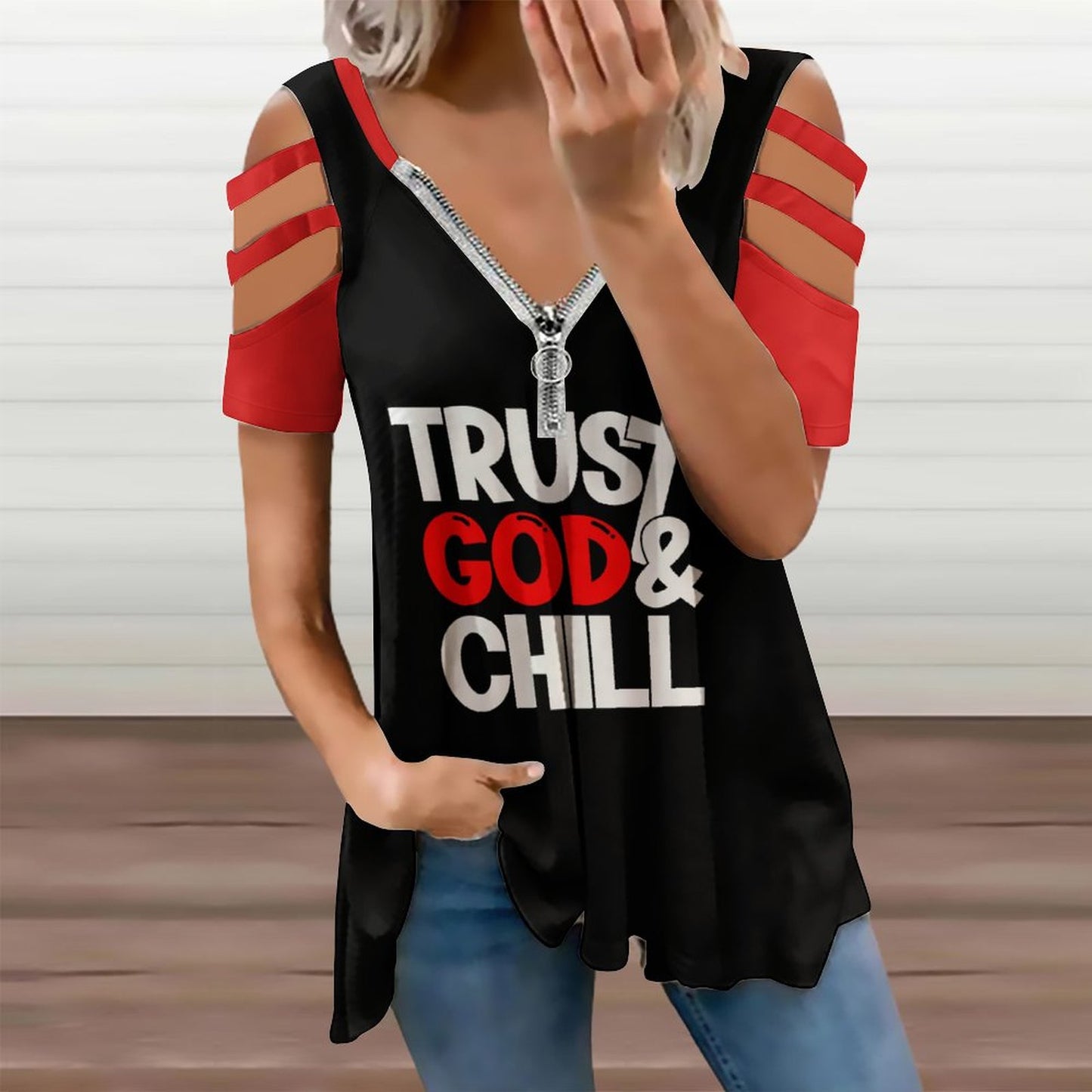 Trust God & Chill Women's Christian T-shirt SALE-Personal Design