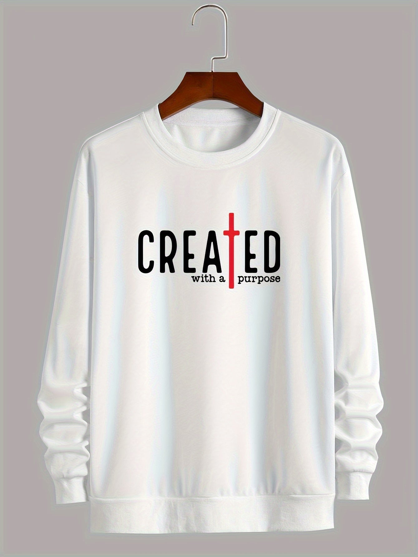 CREATED With A Purpose Men's Christian Pullover Sweatshirt claimedbygoddesigns