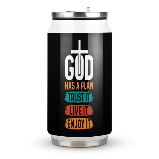 God Has A Plan Trust It Live It Enjoy It Unique Christian Stainless Steel Tumbler with Straw SALE-Personal Design