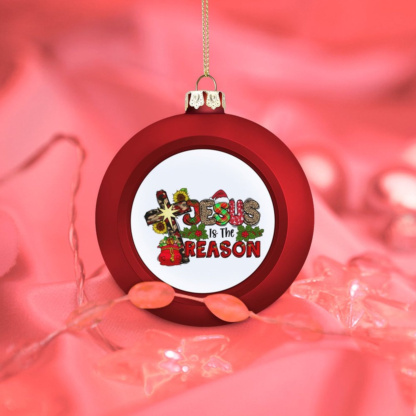 Jesus Is The Reason Christian Christmas Tree Hanging Ball