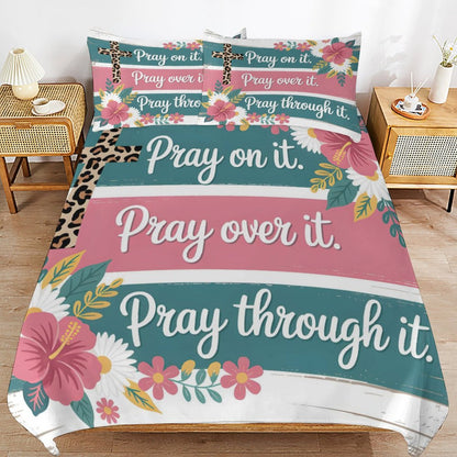 Pray On It Christian 3-Piece Bedding Set