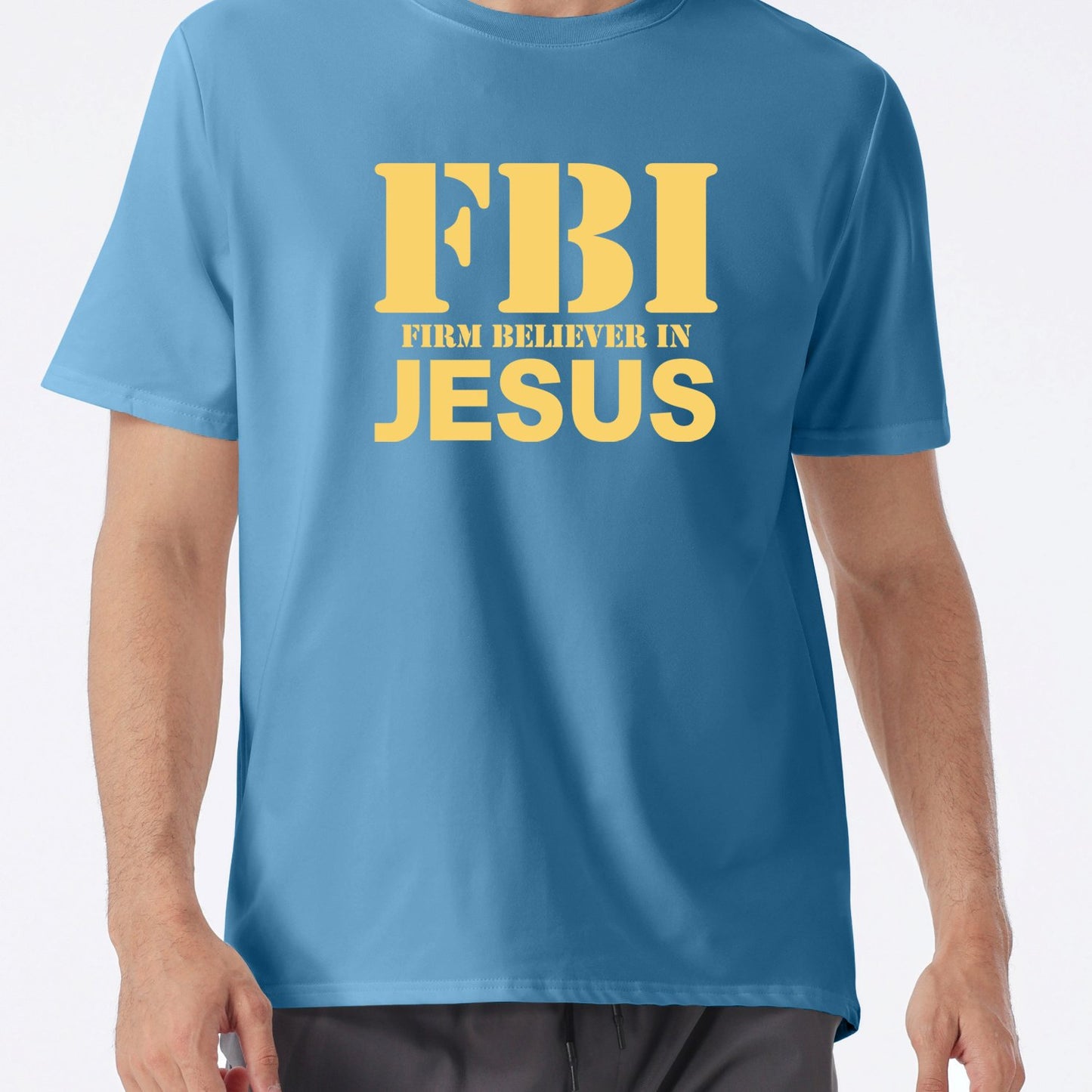 FBI: Firm Believer In Jesus  Men's Christian T-shirt claimedbygoddesigns