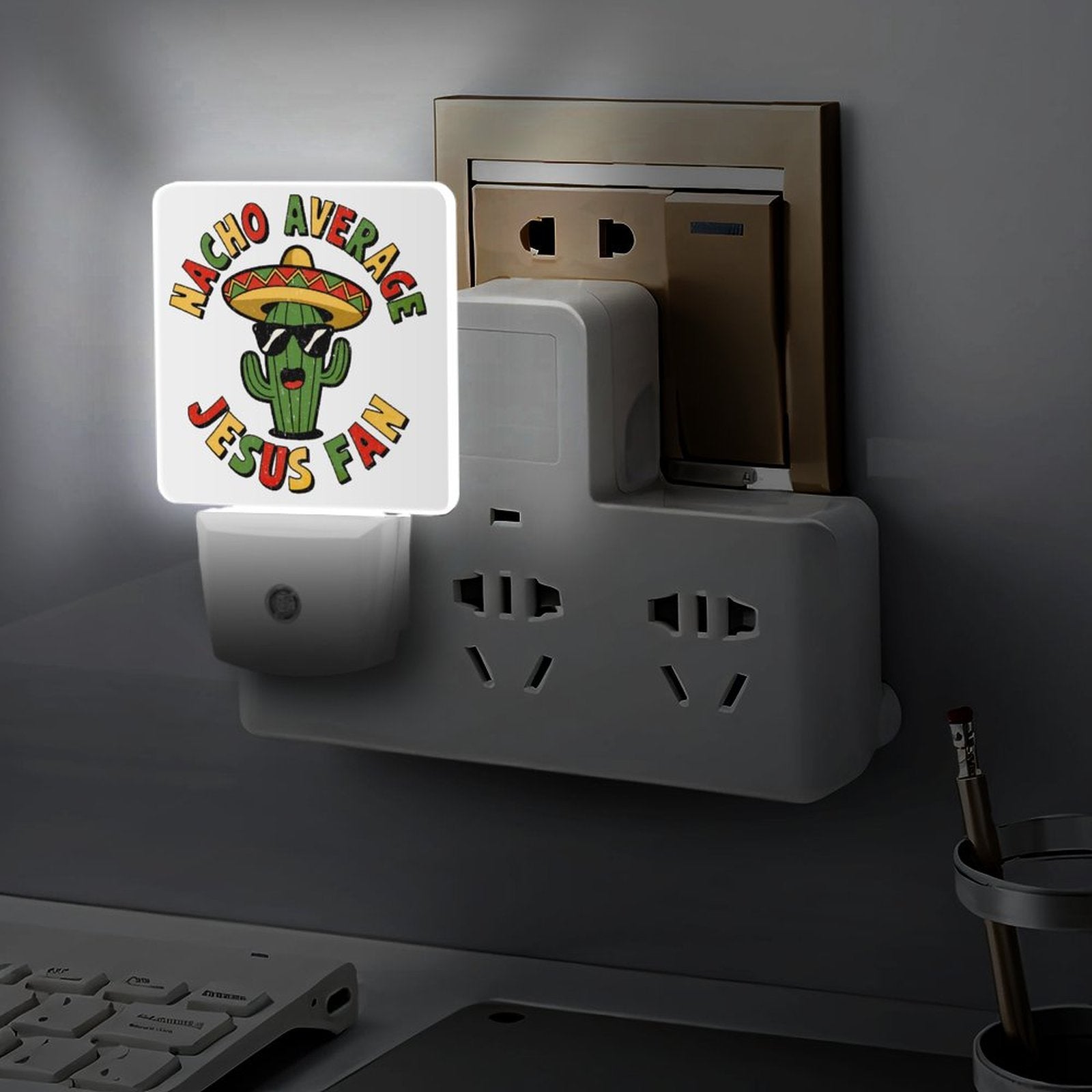 Nacho Average Fan Funny Christian Night Light For Kids - ClaimedbyGodDesigns