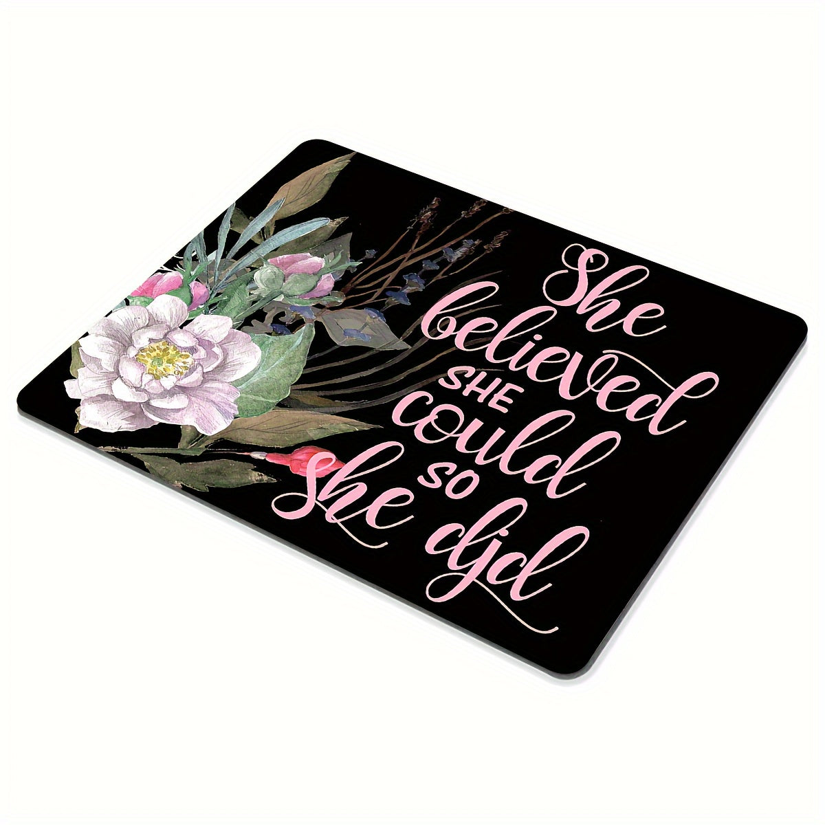 1pc She Believed She Could So She Did Christian Computer Mouse Pad, 9.5 X 7.9 Inch (240mmX200mmX3mm) claimedbygoddesigns