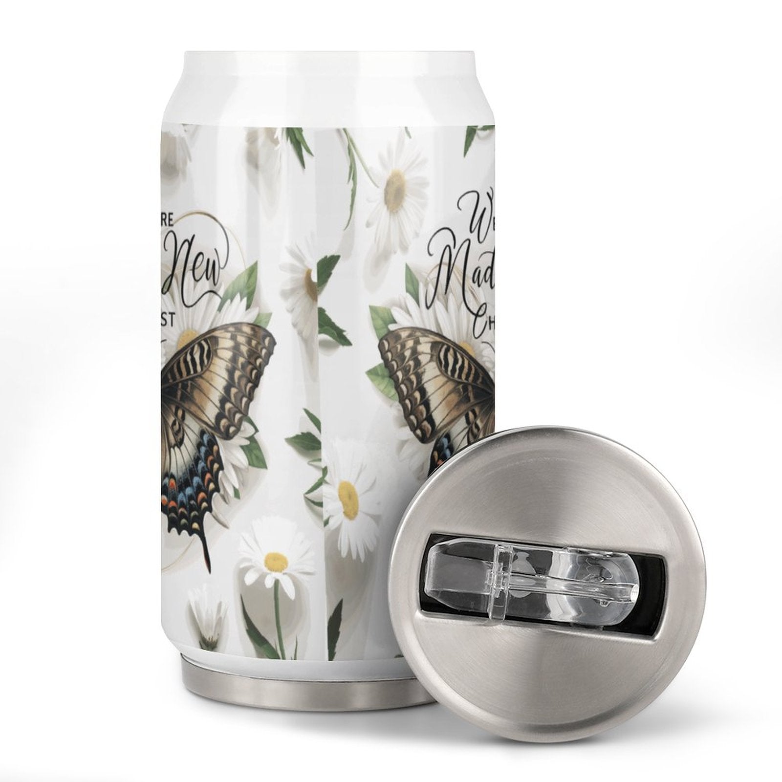 We Are Made New In Christ Christian Stainless Steel Tumbler with Straw SALE-Personal Design