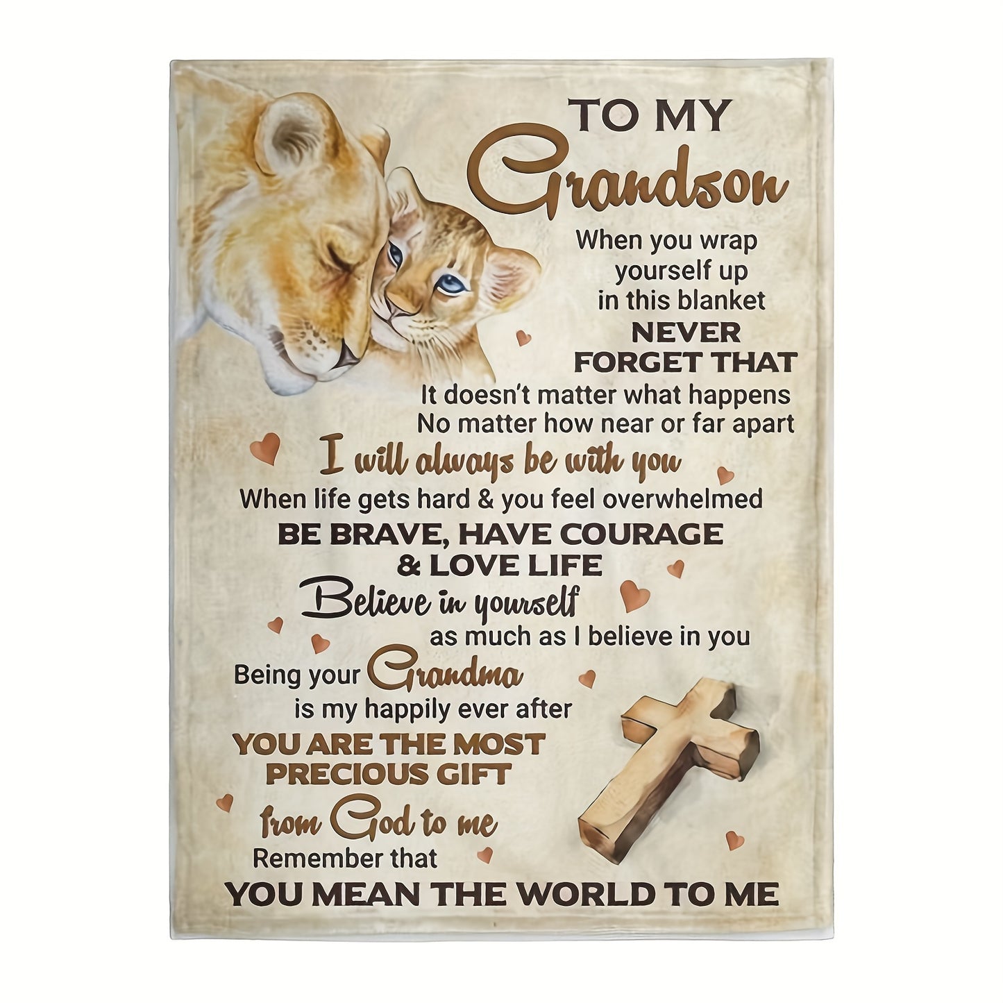 To My Grandson Christian Flannel Blanket claimedbygoddesigns