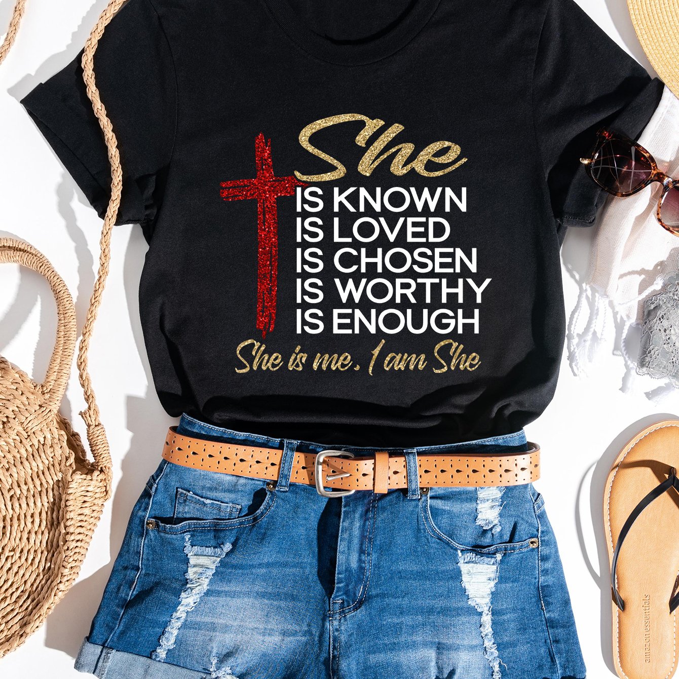 She Is Me I Am Her Women's Christian T-Shirt claimedbygoddesigns