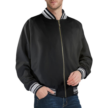 He Saved My Life Men's Christian Striped Trim Bomber Jacket