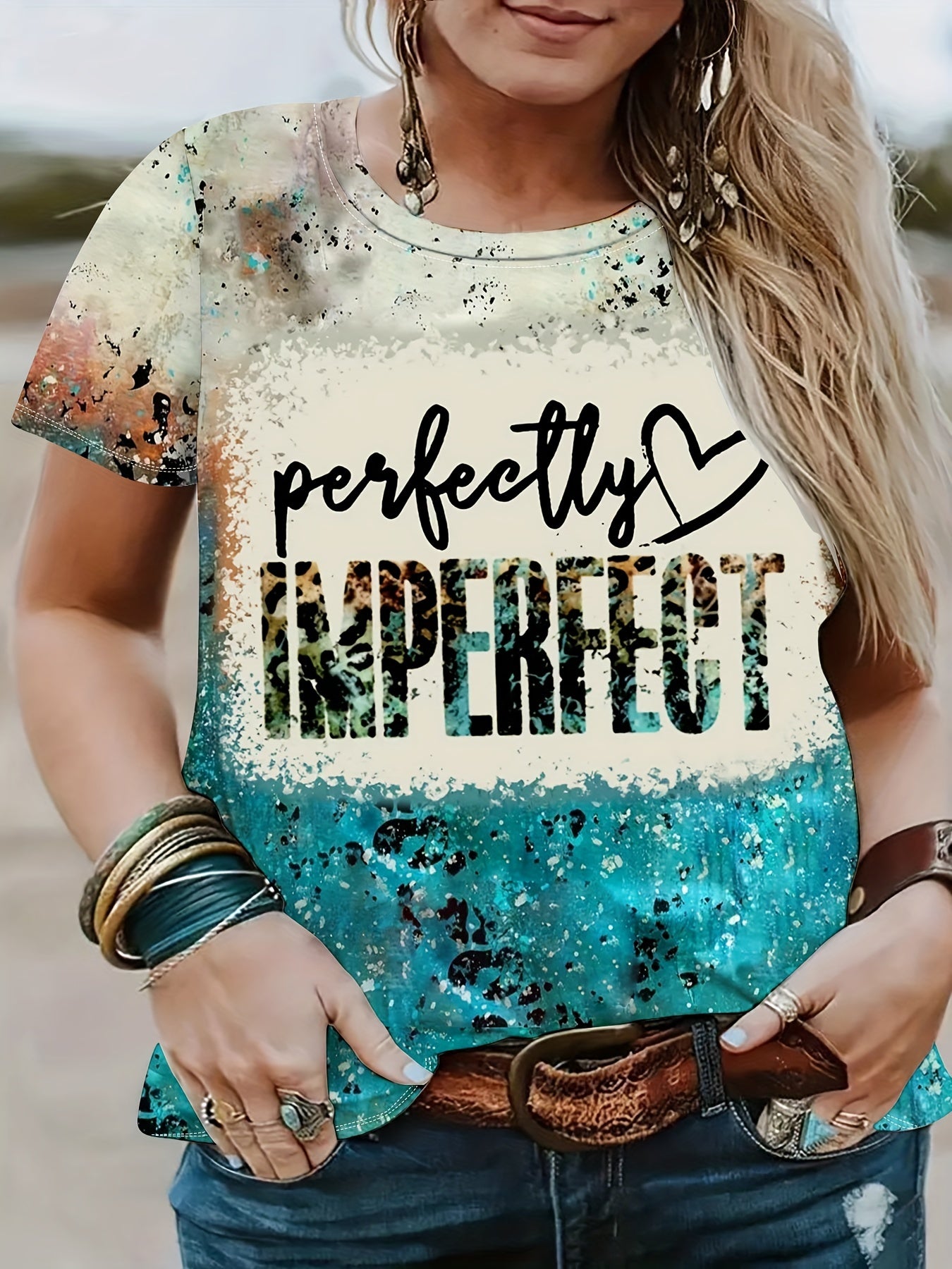 Perfectly Imperfect (leopard) Plus Size Women's Christian T-shirt claimedbygoddesigns
