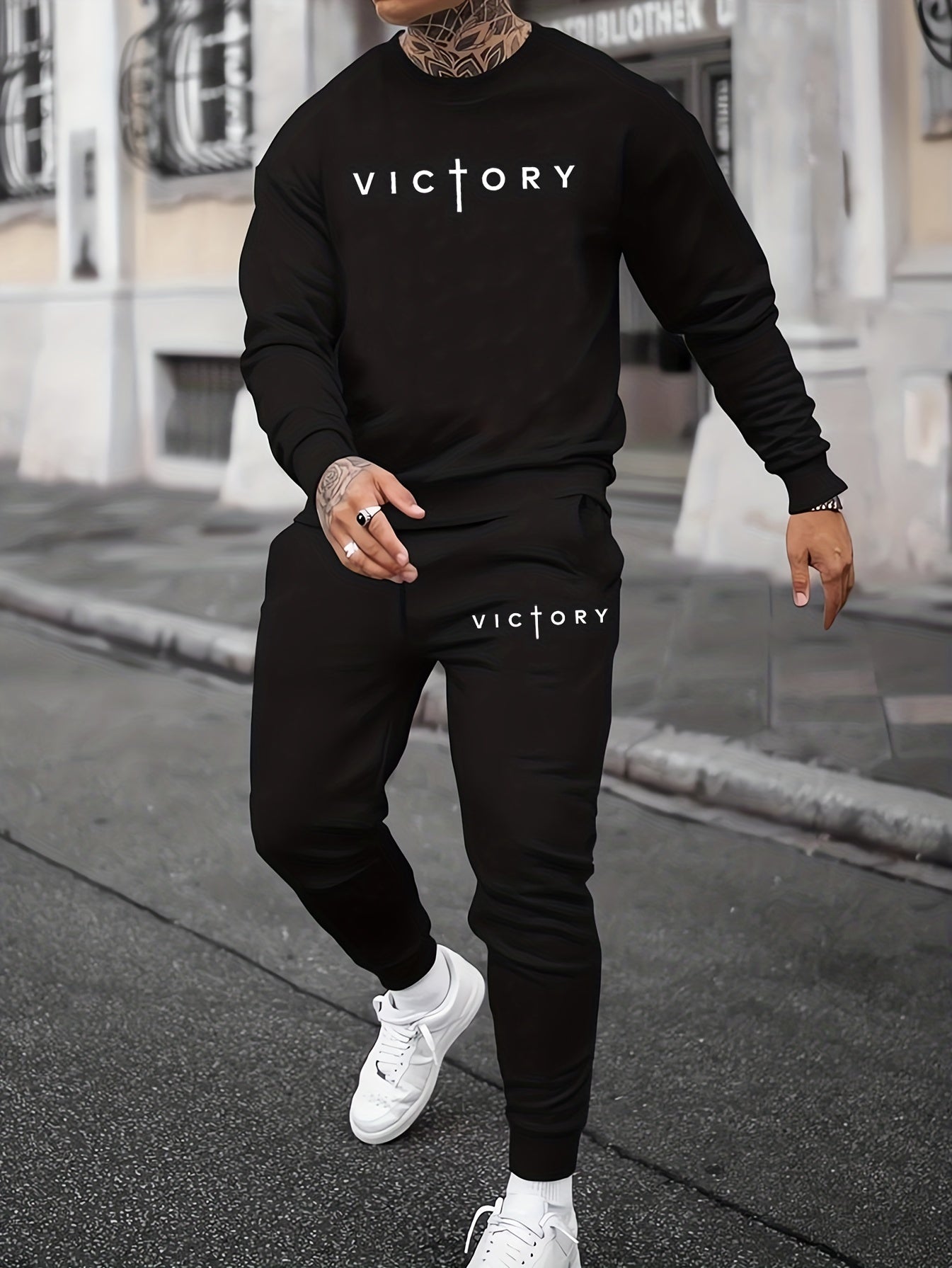 Victory In The Cross Men's Christian Casual Outfit claimedbygoddesigns