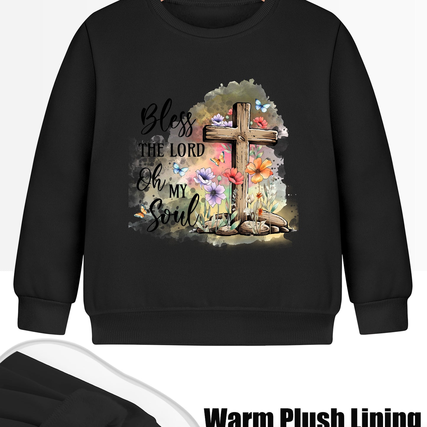 Bless The Lord Oh My Soul Youth Christian Pullover Sweatshirt claimedbygoddesigns