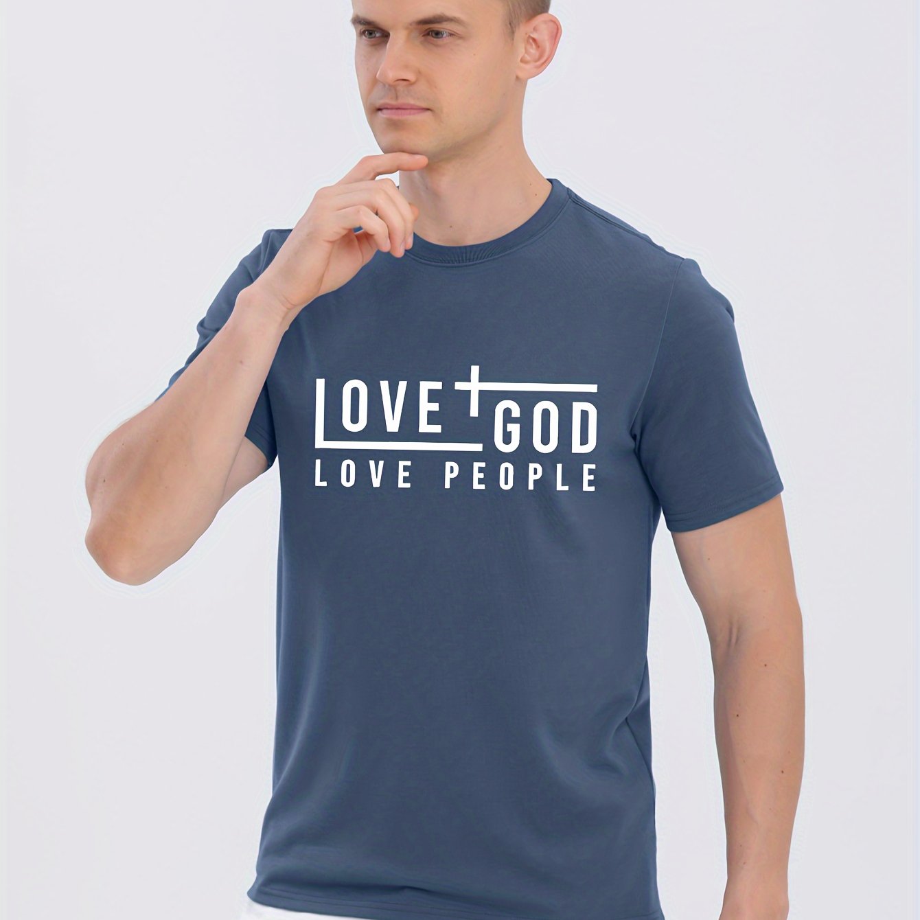 LOVE GOD LOVE PEOPLE Men's Christian T-shirt claimedbygoddesigns