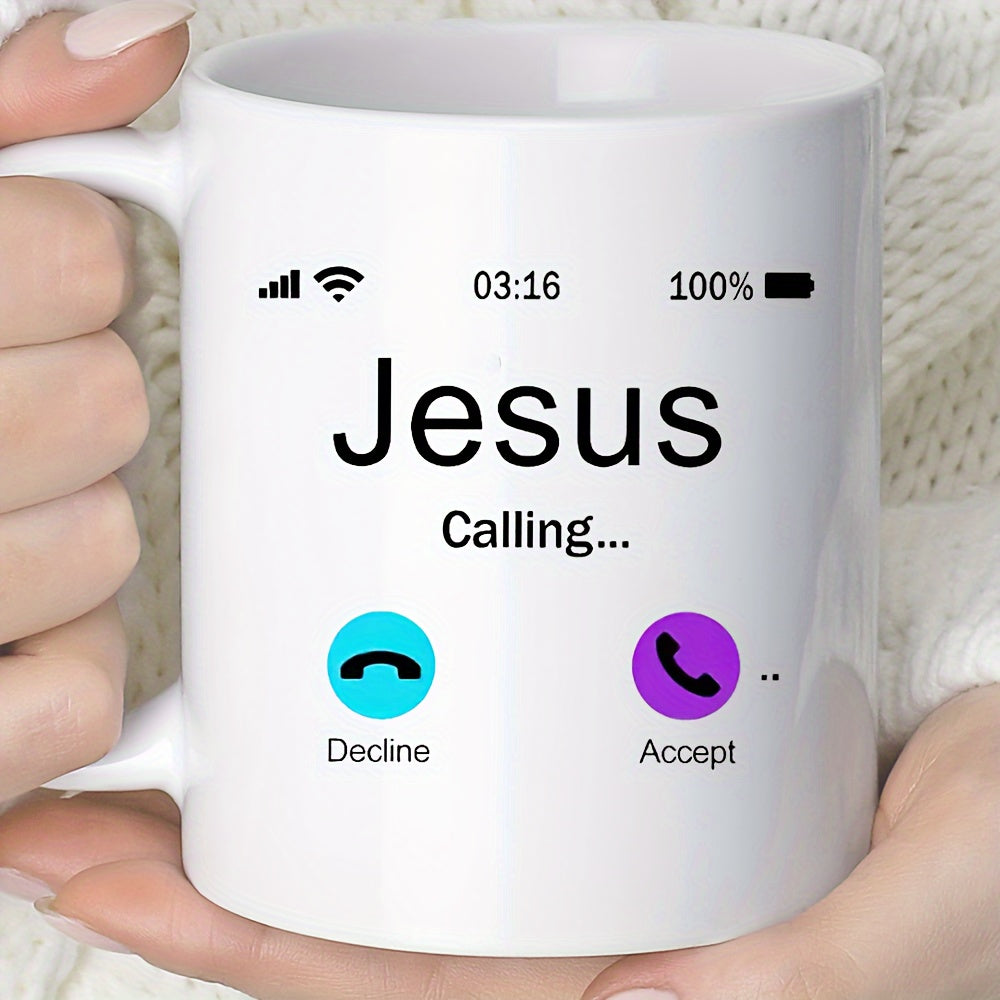 JESUS CALLING Christian White Ceramic Mug 11oz claimedbygoddesigns