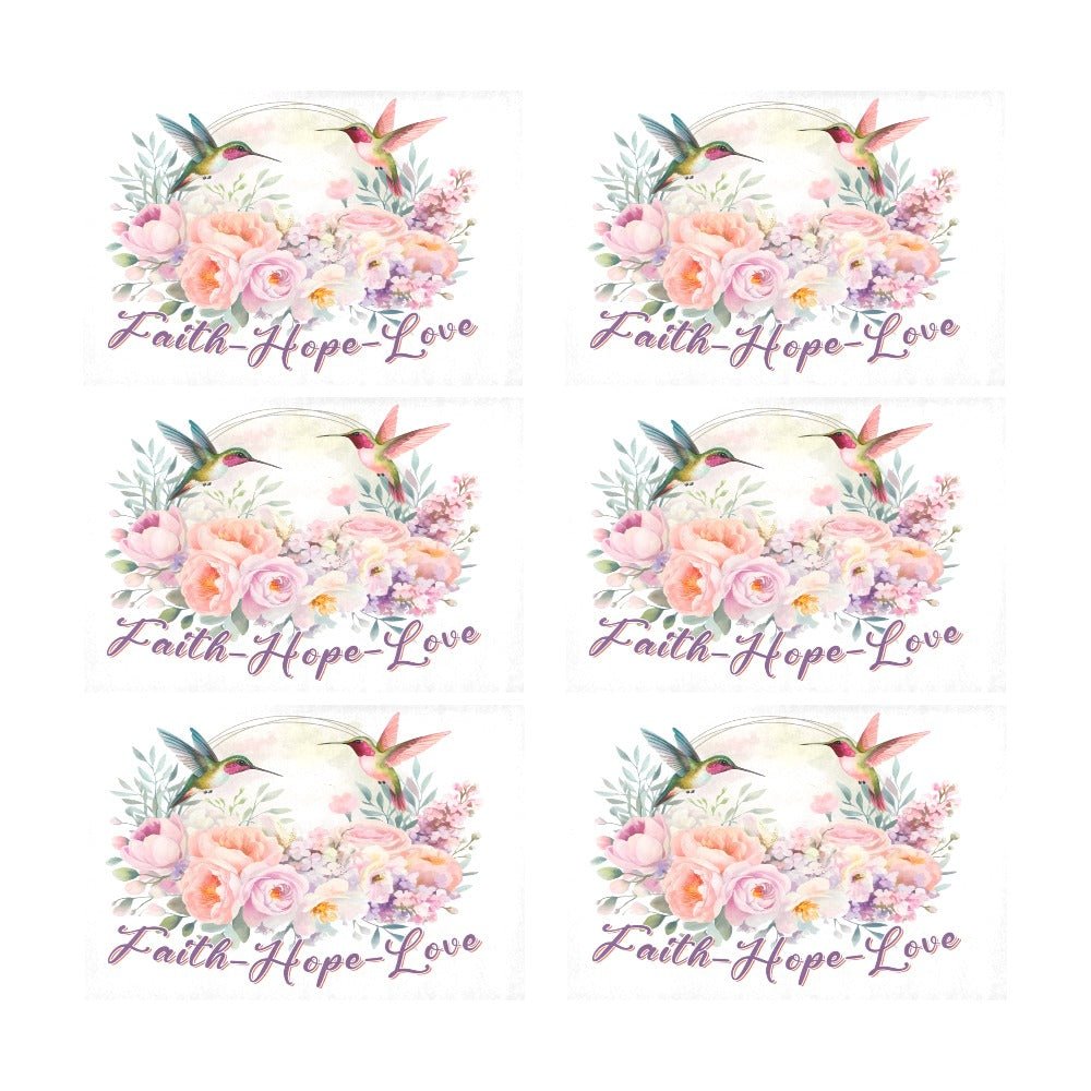 Faith Hope Love Christian Placemat 12’’ x 18’’ (Set of 6) - ClaimedbyGodDesigns