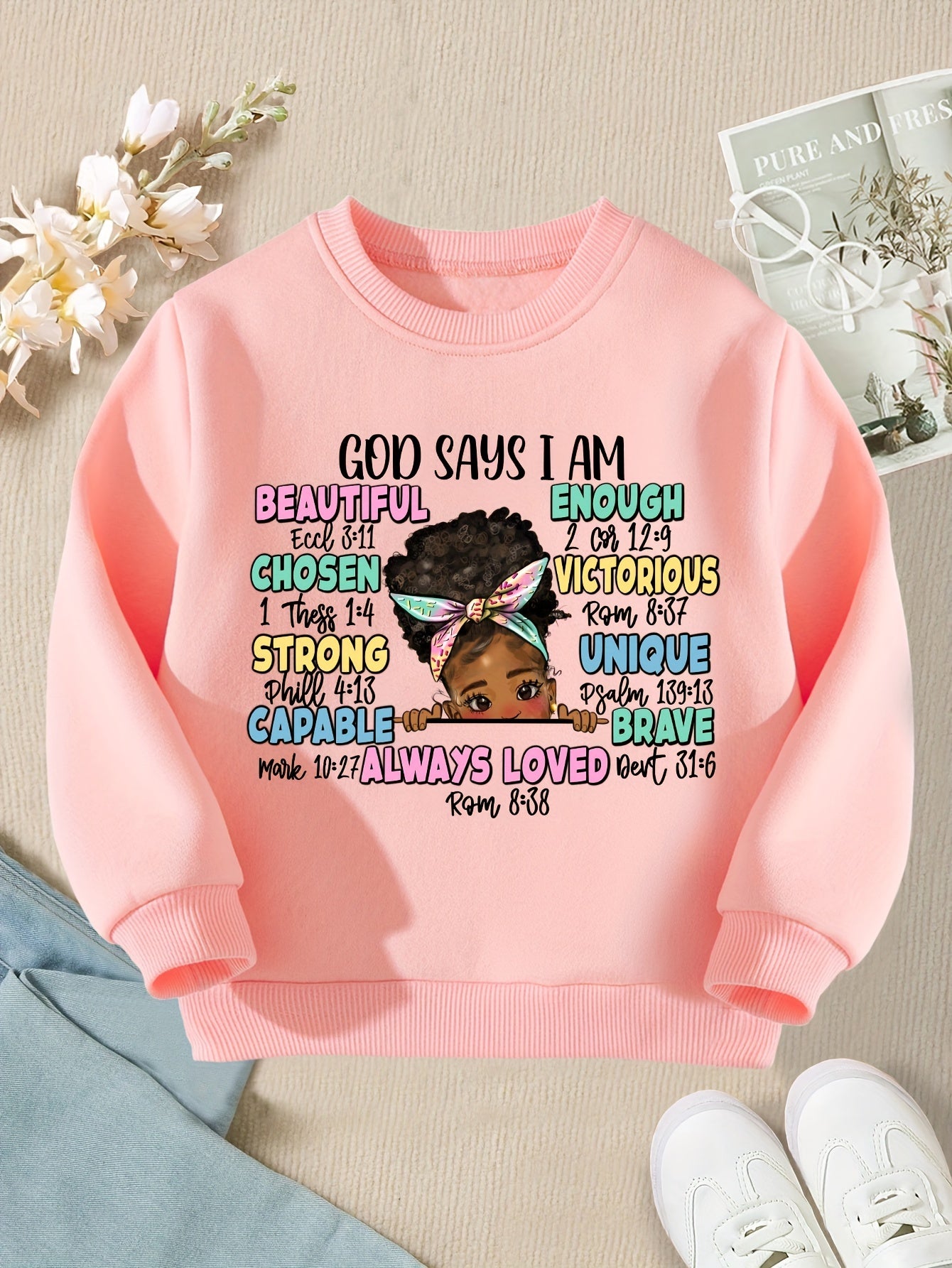 God Says I Am Youth Christian Pullover Sweatshirt claimedbygoddesigns