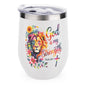 He Is My Strength Christian Wine Tumbler with Lid - ClaimedbyGodDesigns