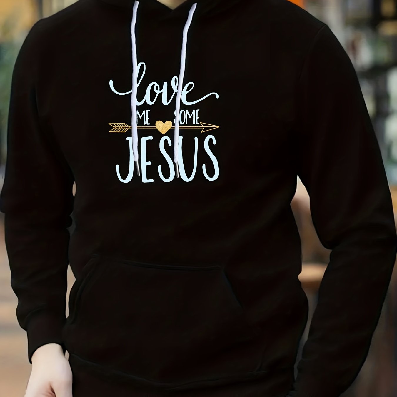 Love Me Some Jesus Men's Christian Pullover Hooded Sweatshirt claimedbygoddesigns
