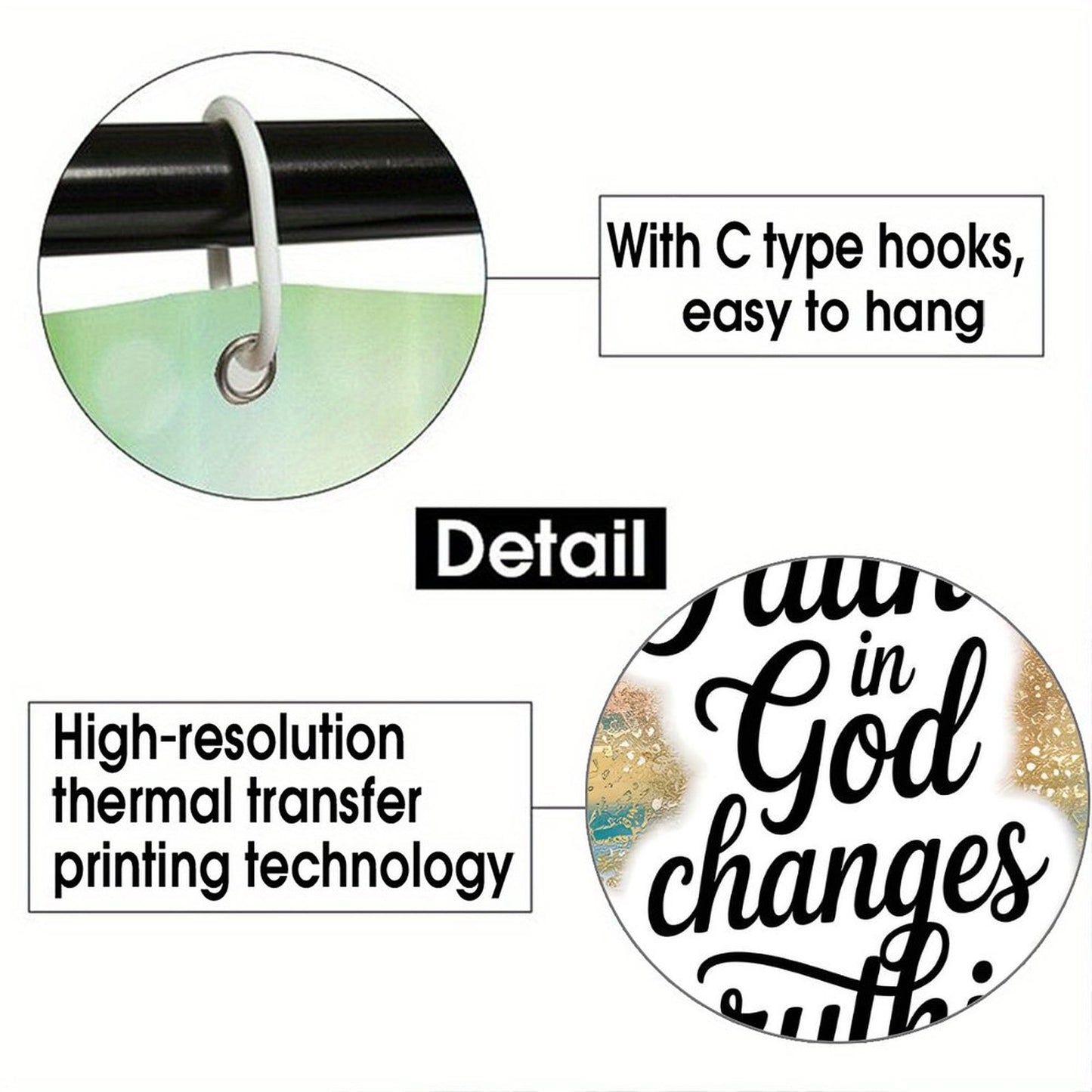 Faith In God Changes Everything Christian Waterproof Shower Curtain