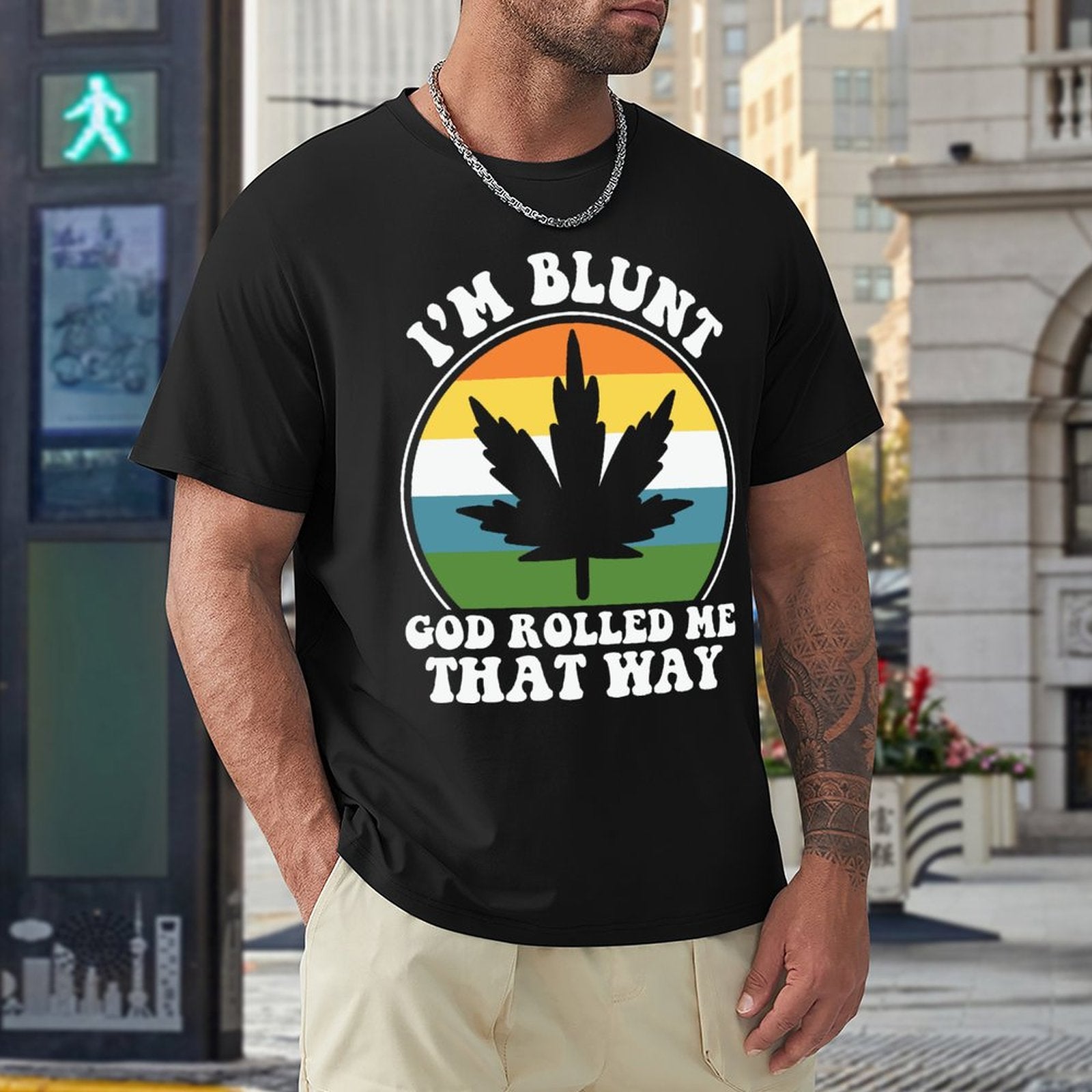 I'm Blunt God Rolled Me That Way Men's Christian T-shirt SALE-Personal Design