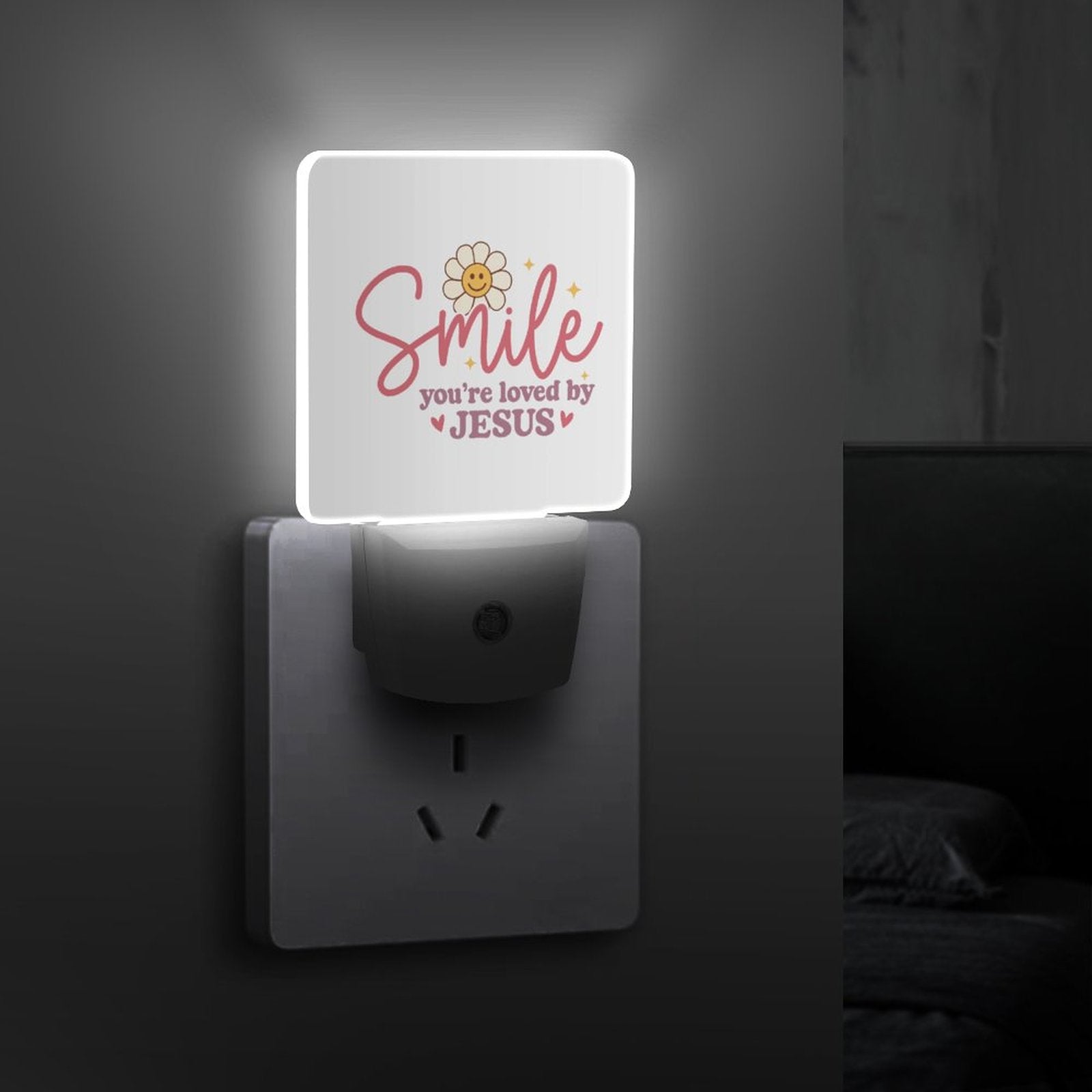 Smile You're Loved Christian Night Light For Kids - ClaimedbyGodDesigns
