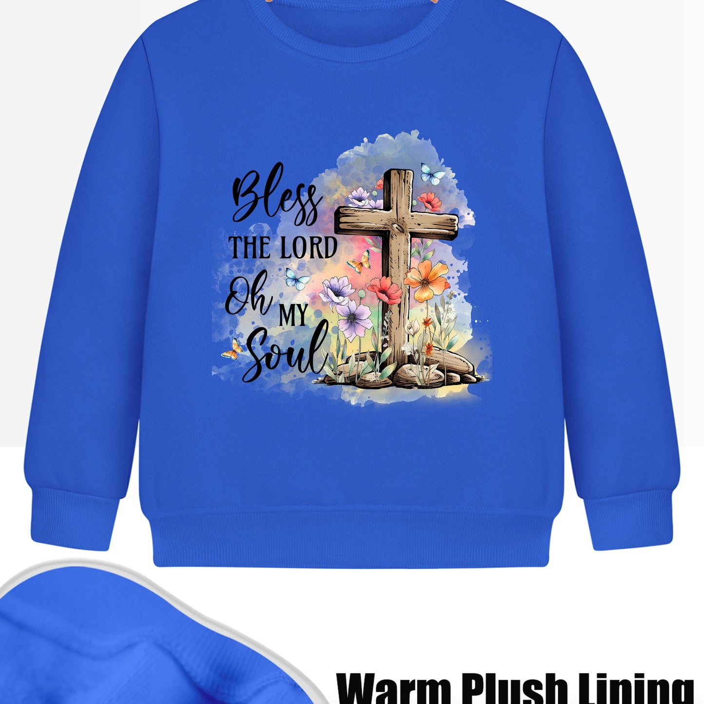 Bless The Lord Oh My Soul Youth Christian Pullover Sweatshirt claimedbygoddesigns