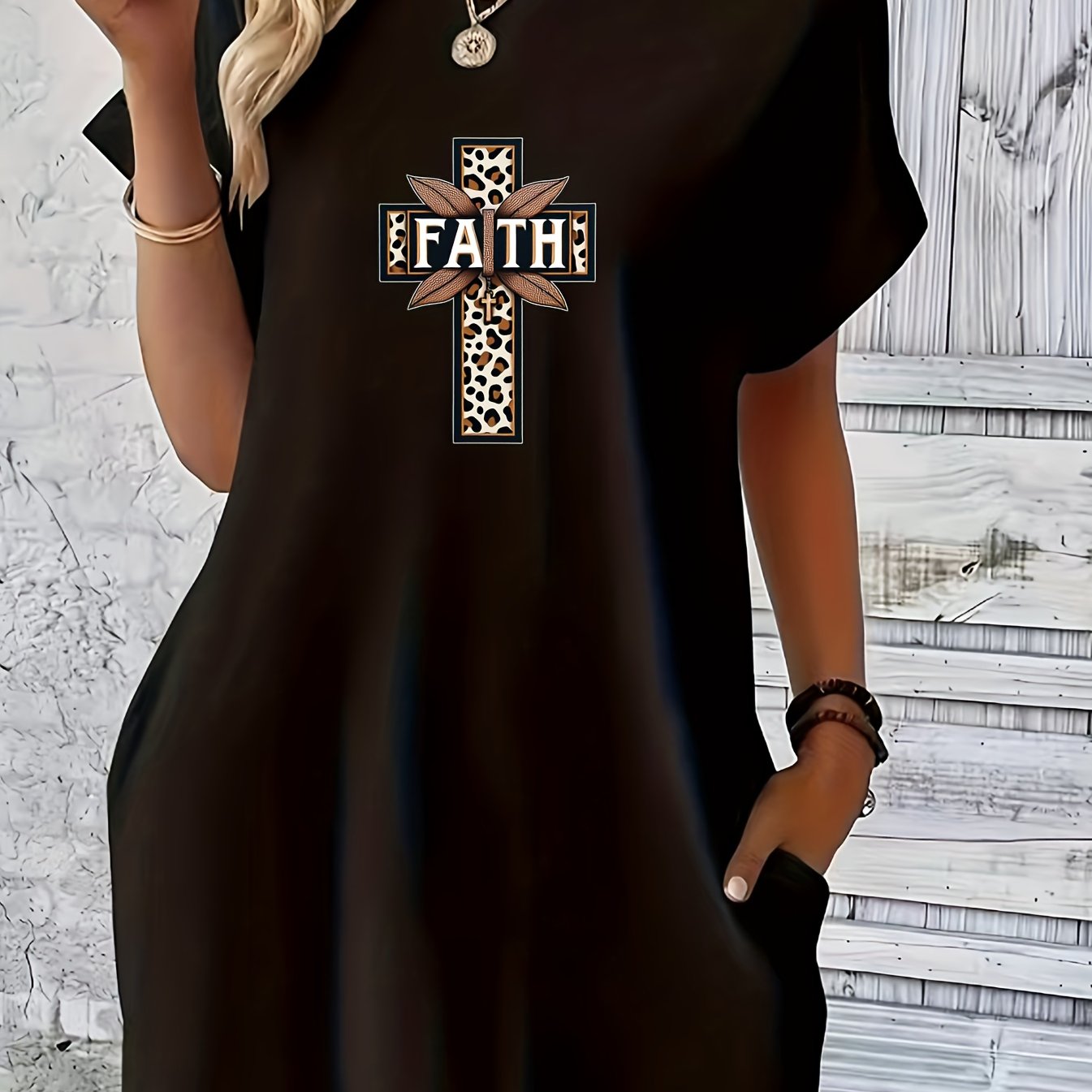 Faith Women's Christian T-shirt Casual Dresses claimedbygoddesigns