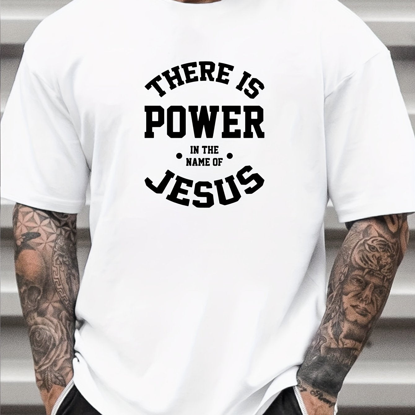 There Is Power In The Name Of Jesus Men's Christian T-shirt claimedbygoddesigns