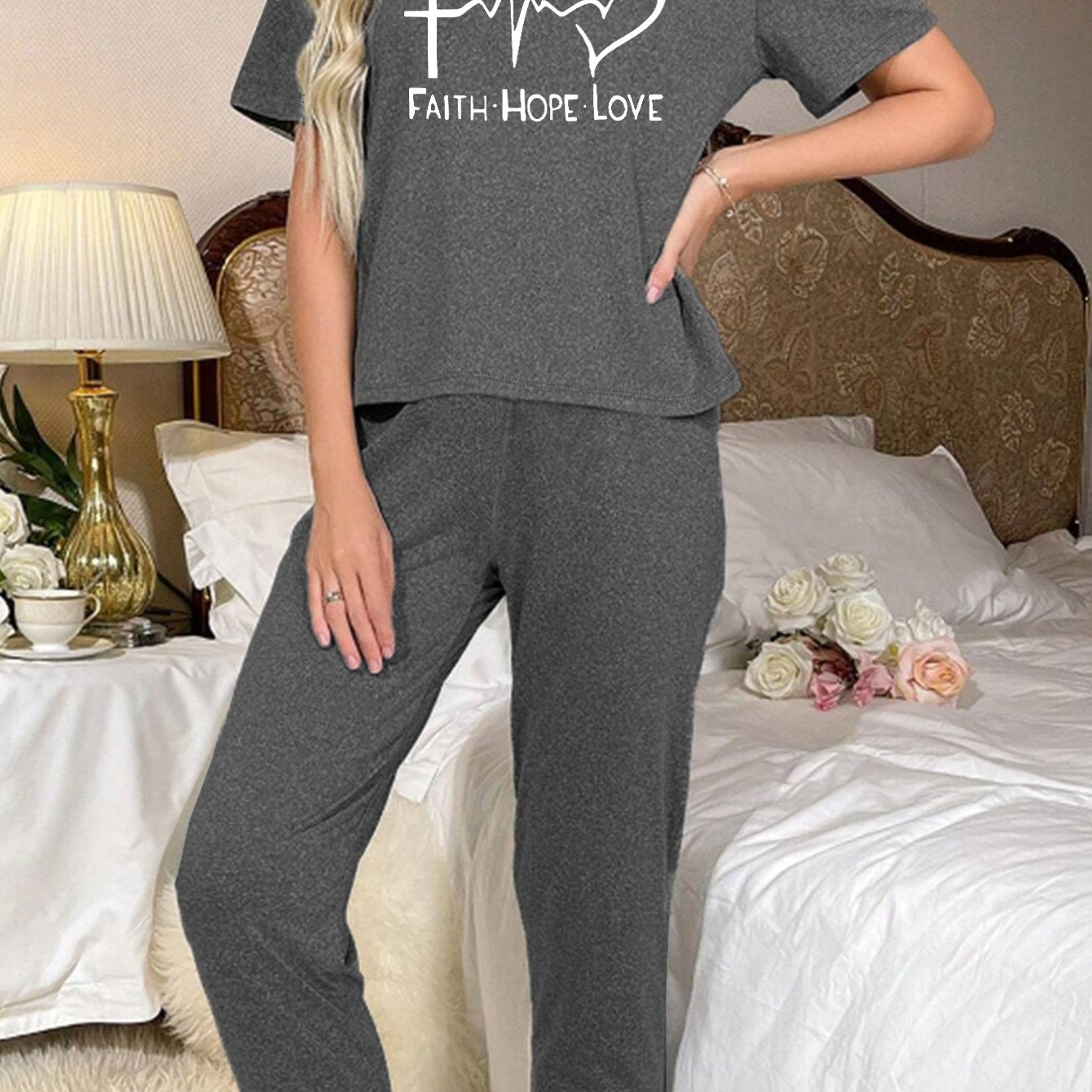 Faith Hope Love Women's Christian Pajama Set claimedbygoddesigns