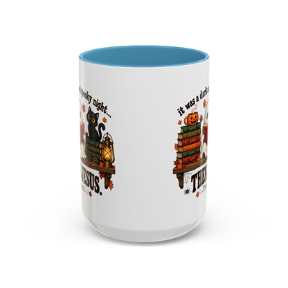 Halloween Christian Coffee Mug — “It Was a Dark and Spooky Night… Then Jesus” Accent Mug