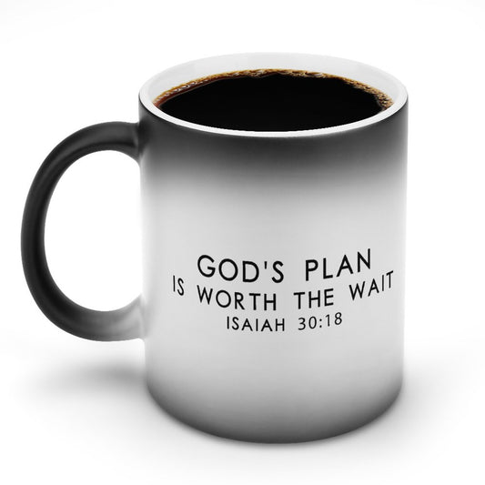 His Plan Is Worth The Wait Christian Color Changing Mug (Dual-sided)