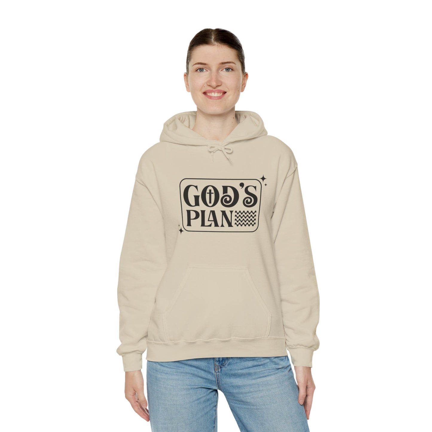 God's Plan Over MIne Unisex Christian Hooded Pullover Sweatshirt