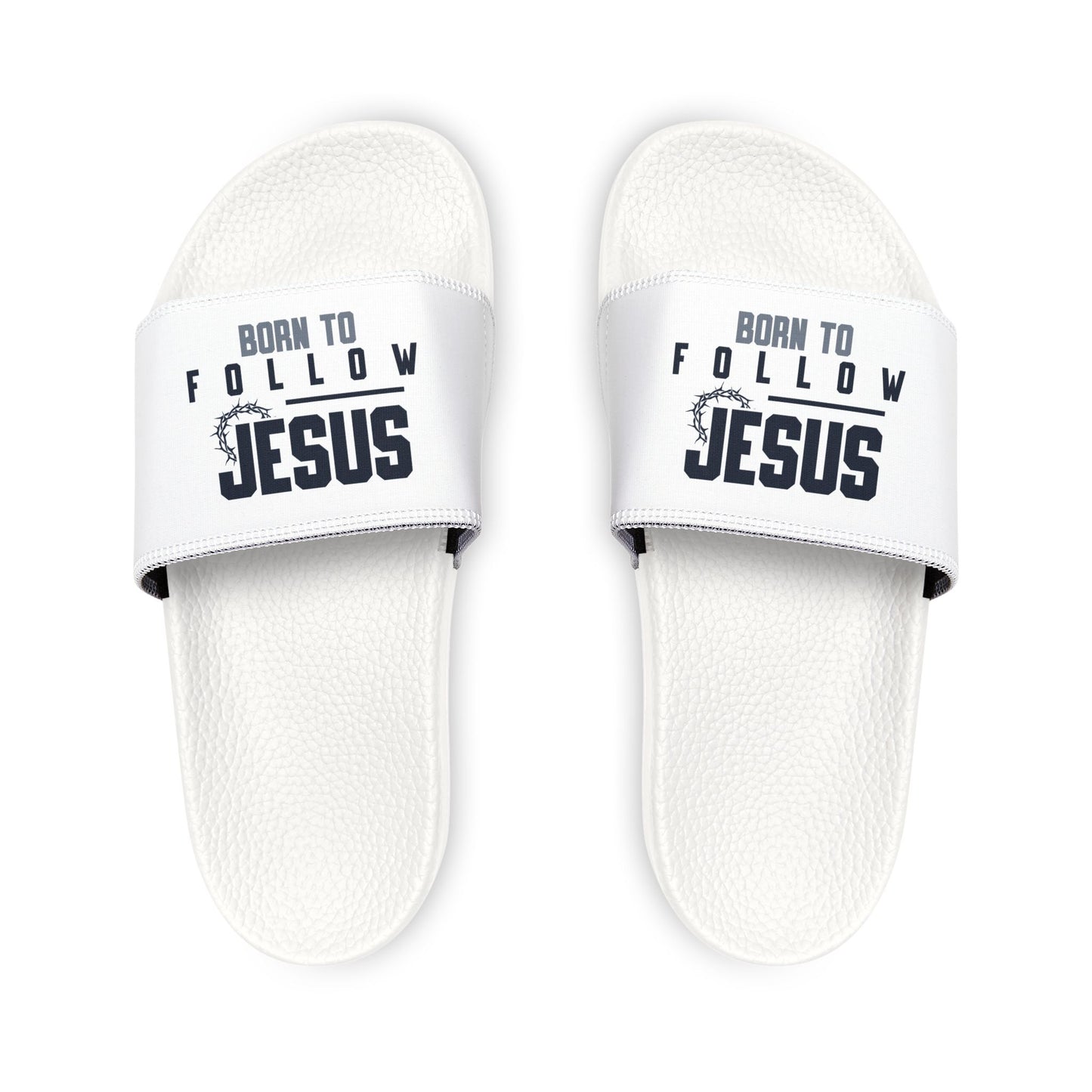 Men's Removable - Strap Sandals with 'Born to Follow Him' Design, Casual Footwear, Summer Sandals, Christian Gifts, Relaxed Style, Beachwear - ClaimedbyGodDesigns