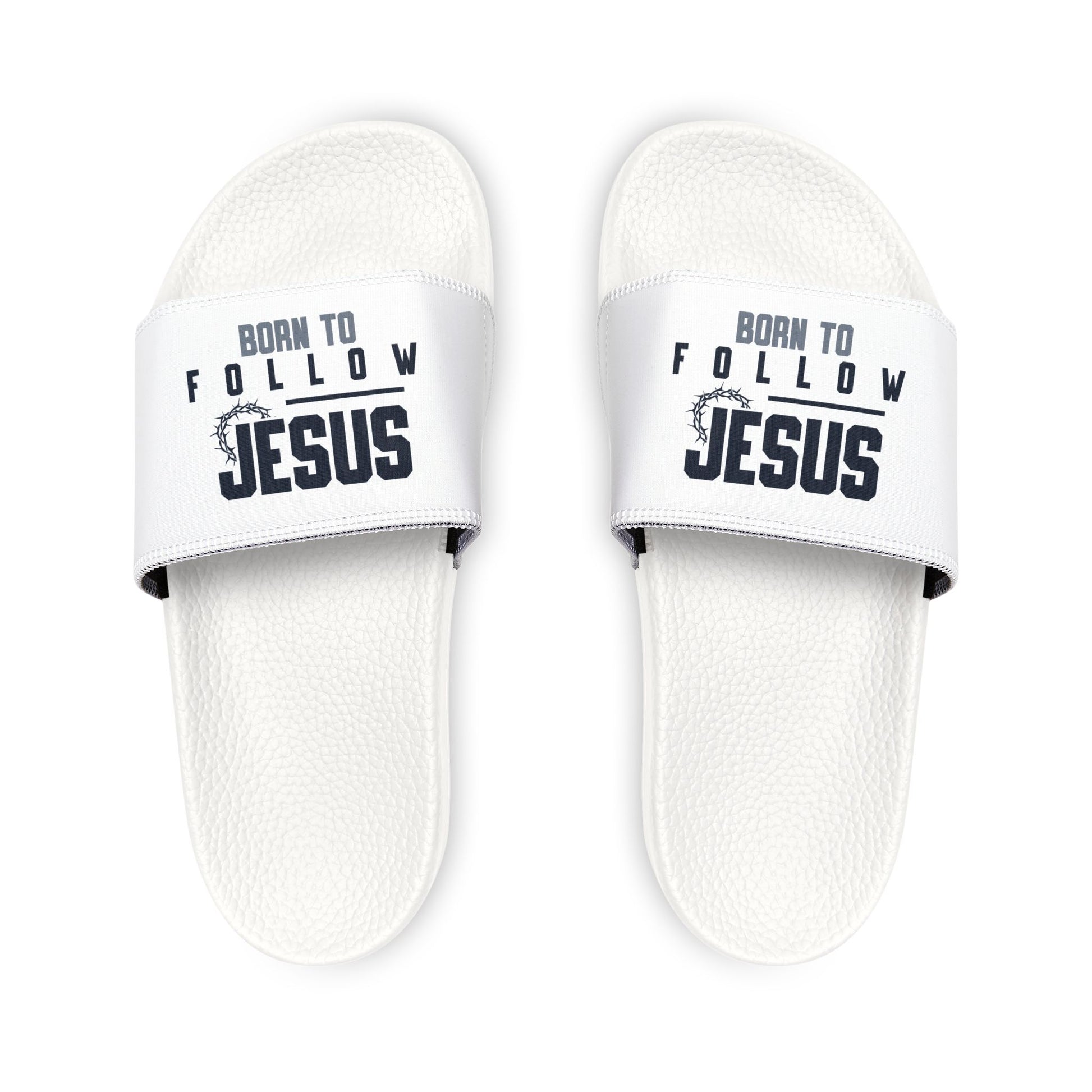 Men's Removable - Strap Sandals with 'Born to Follow Him' Design, Casual Footwear, Summer Sandals, Christian Gifts, Relaxed Style, Beachwear - ClaimedbyGodDesigns